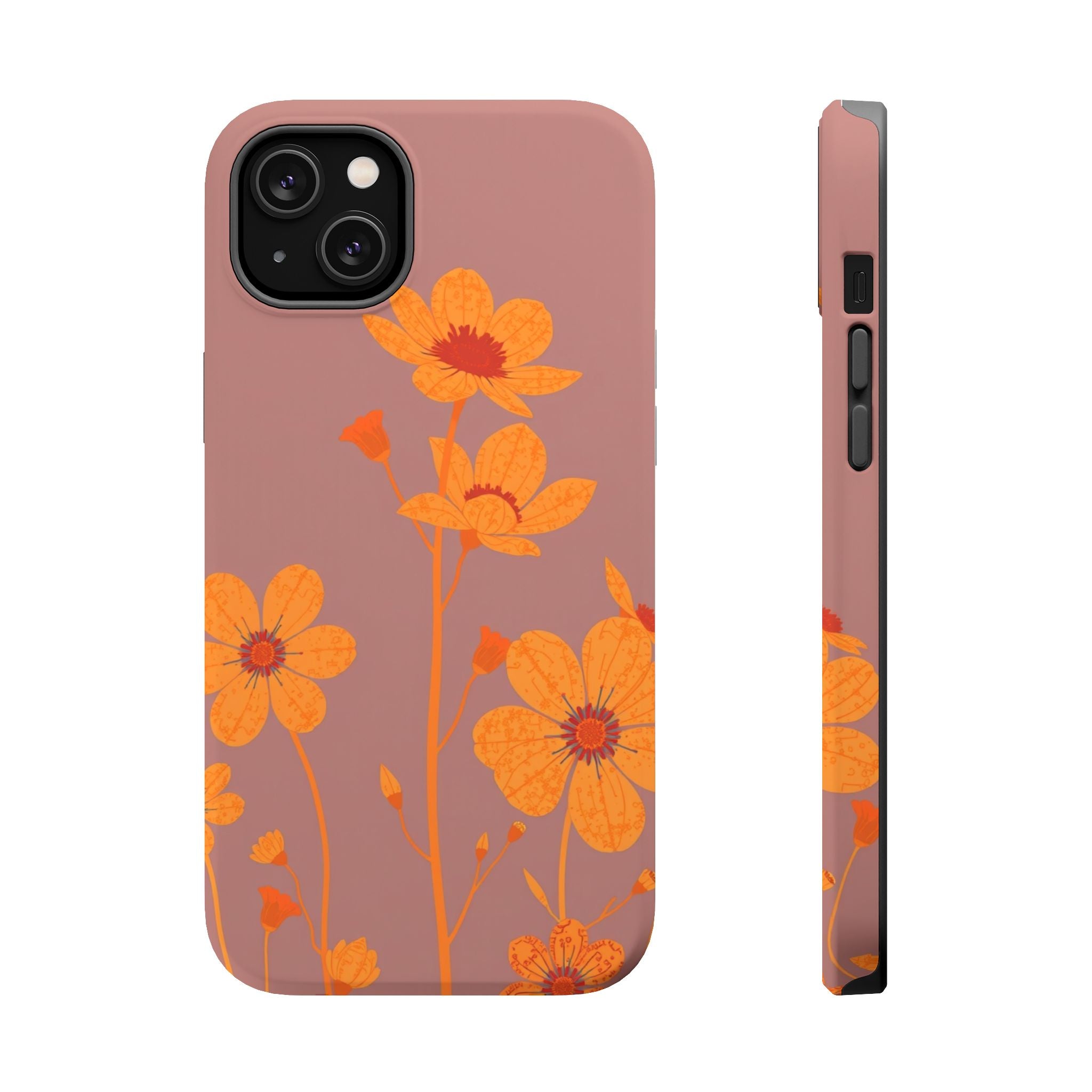 iPhone Floral Silhouette Pastel Kawaii Slim Everyday Designer Case · iPhone Case