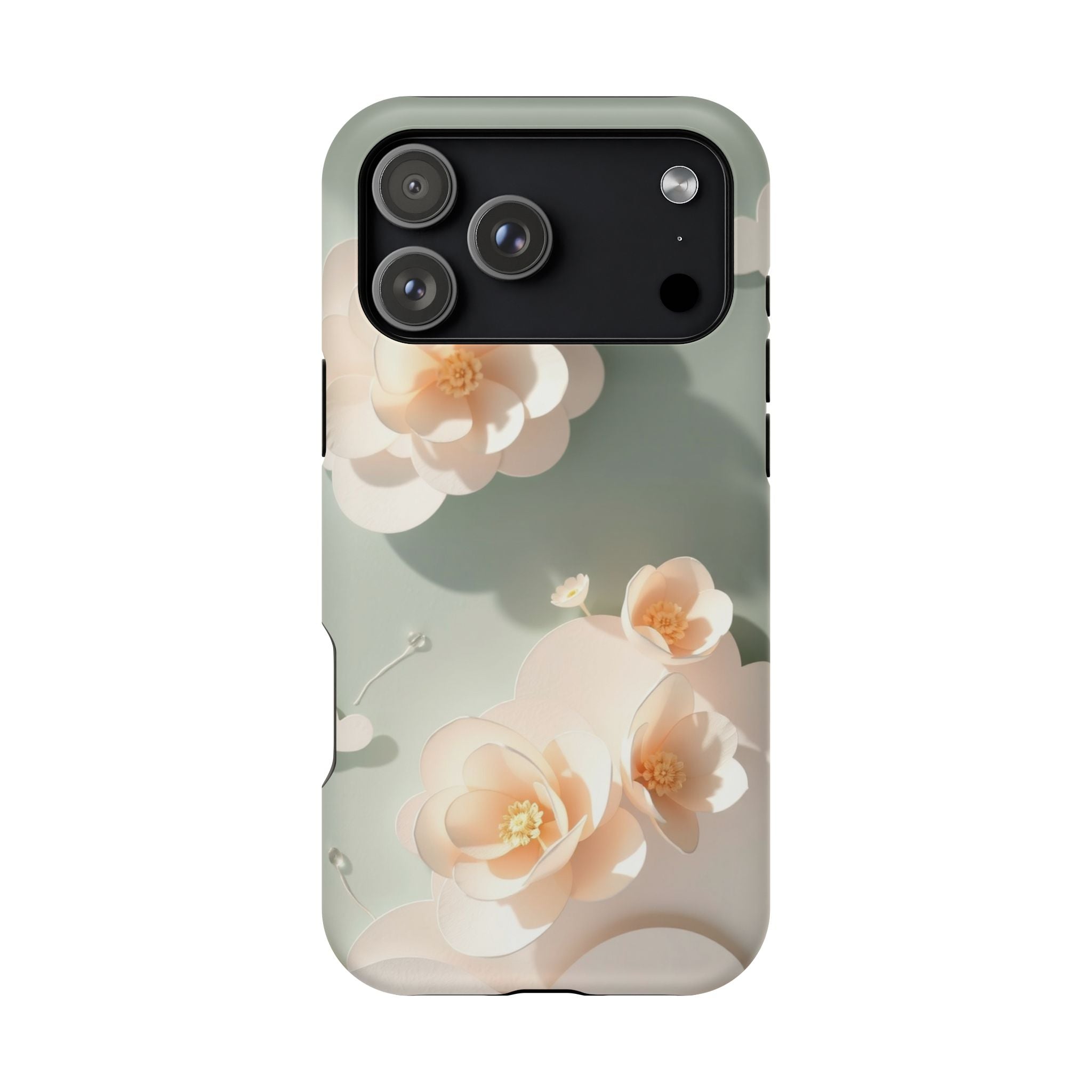 iPhone Sage And Ivory Pastel Floral Cloud Slim iPhone Everyday Designer · iPhone