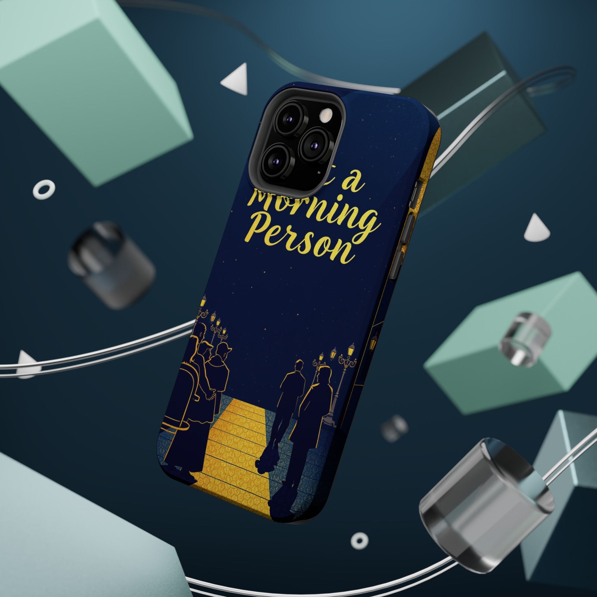 iPhone Midnight Blue And Silver Not a Morning Person Slim Snap Case · iPhone Cas