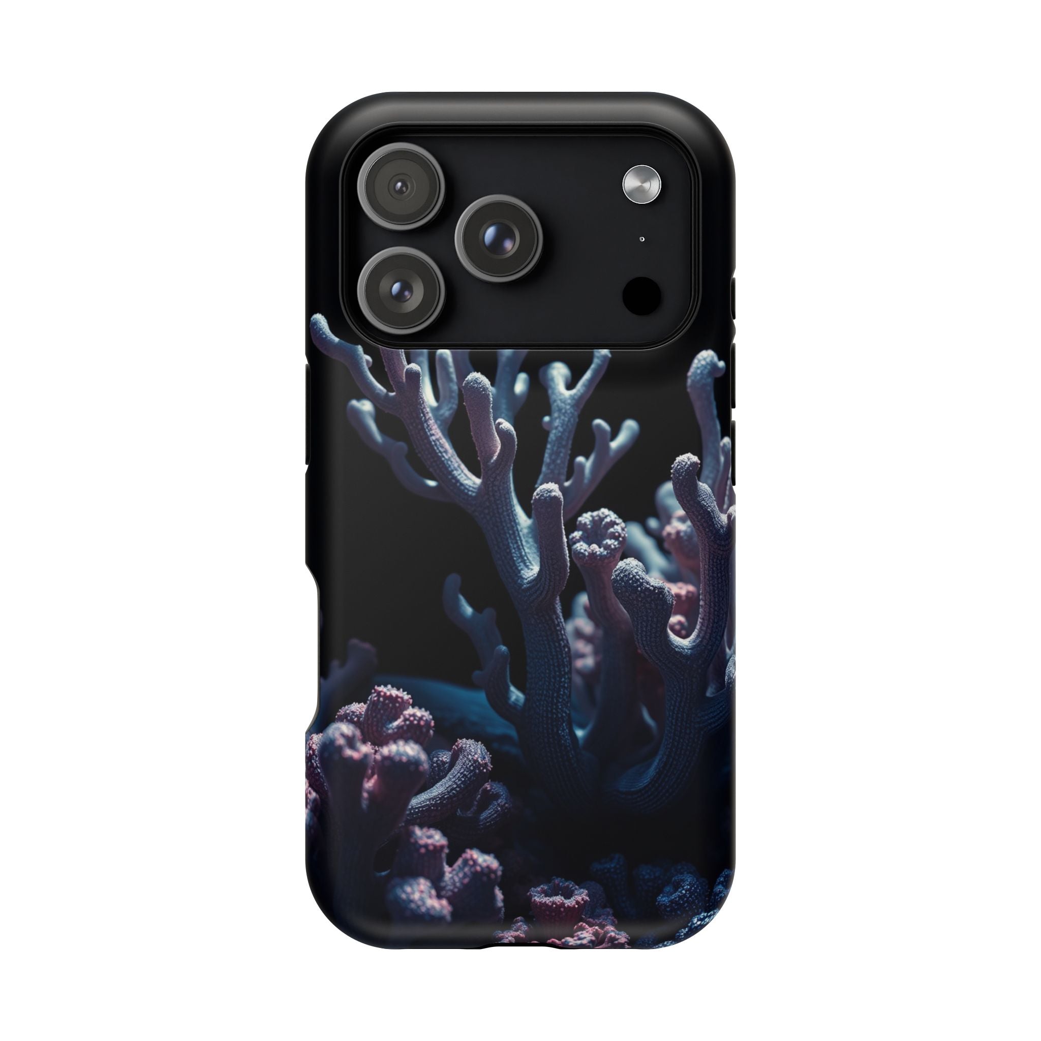 iPhone Midnight Blue And Silver Coral Reef Life Soft iPhone Finish · iPhone Case