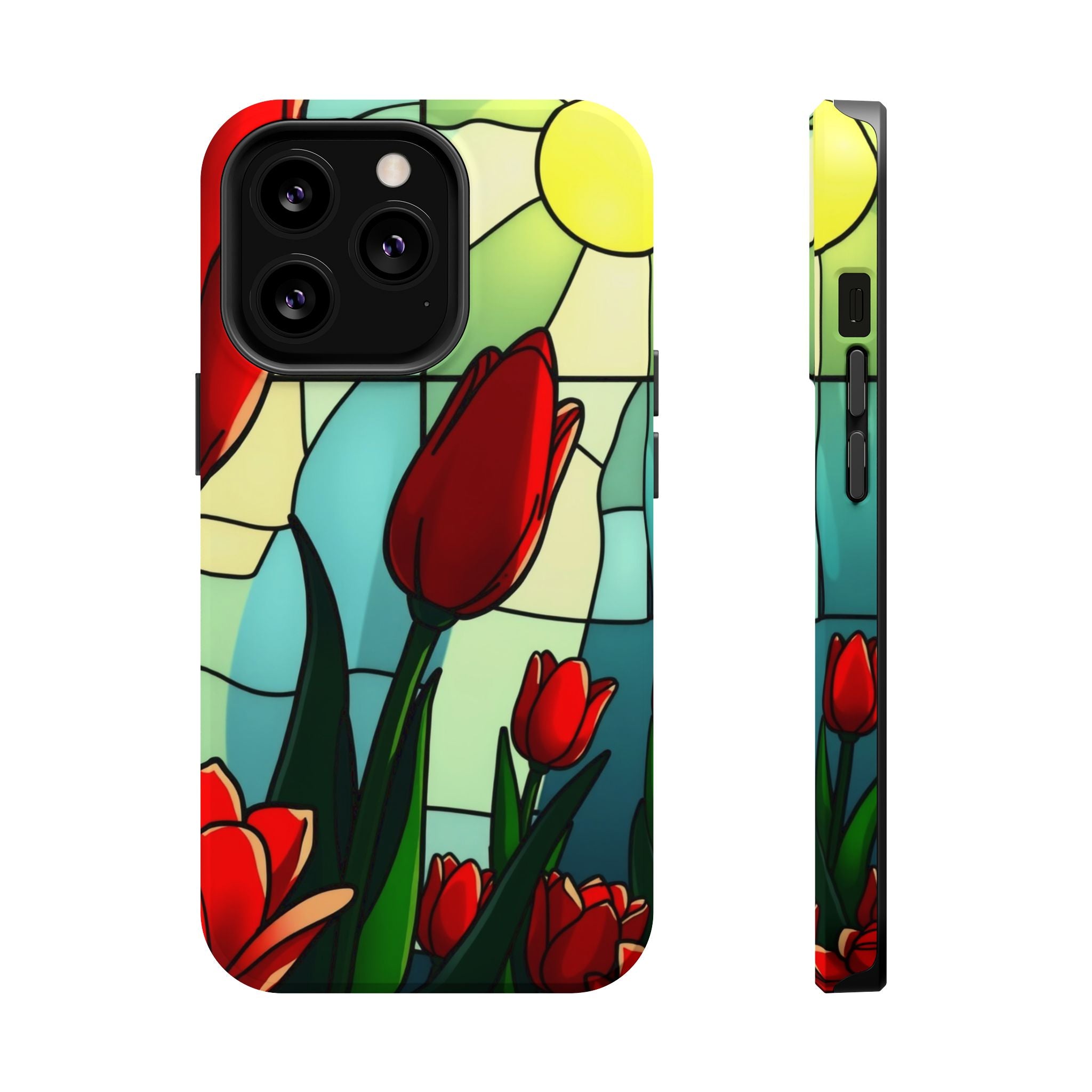 iPhone Tulip Row Stained Glass Slim Everyday Designer Case · iPhone Case