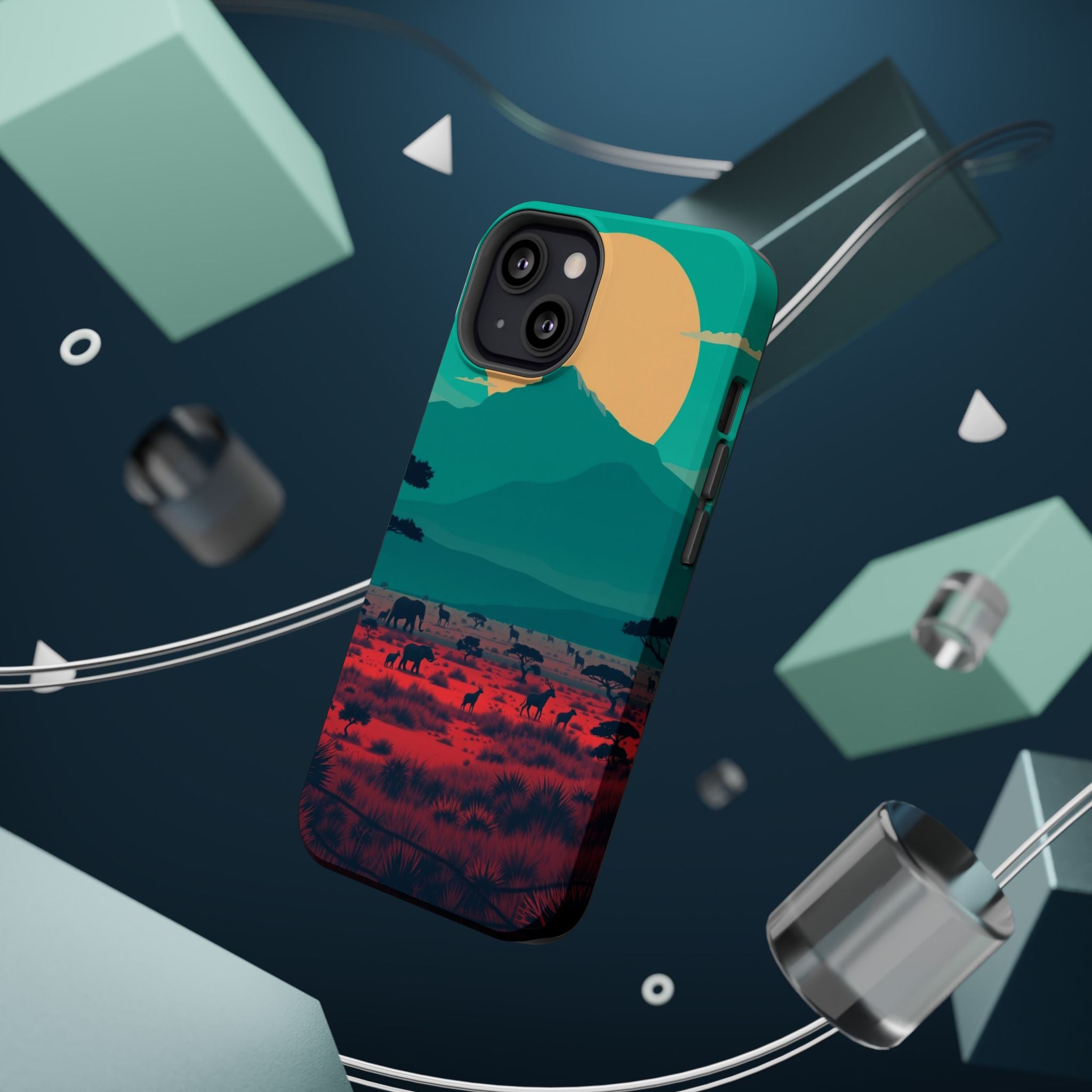 iPhone Savanna Horizon Vintage Retro Poster Slim iPhone Everyday · iPhone Case