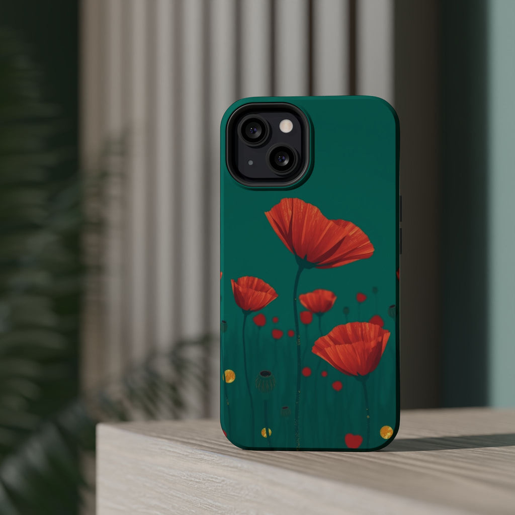 iPhone Earthy Poppy Field Design Bold Modern Everyday Snap Case · iPhone Case