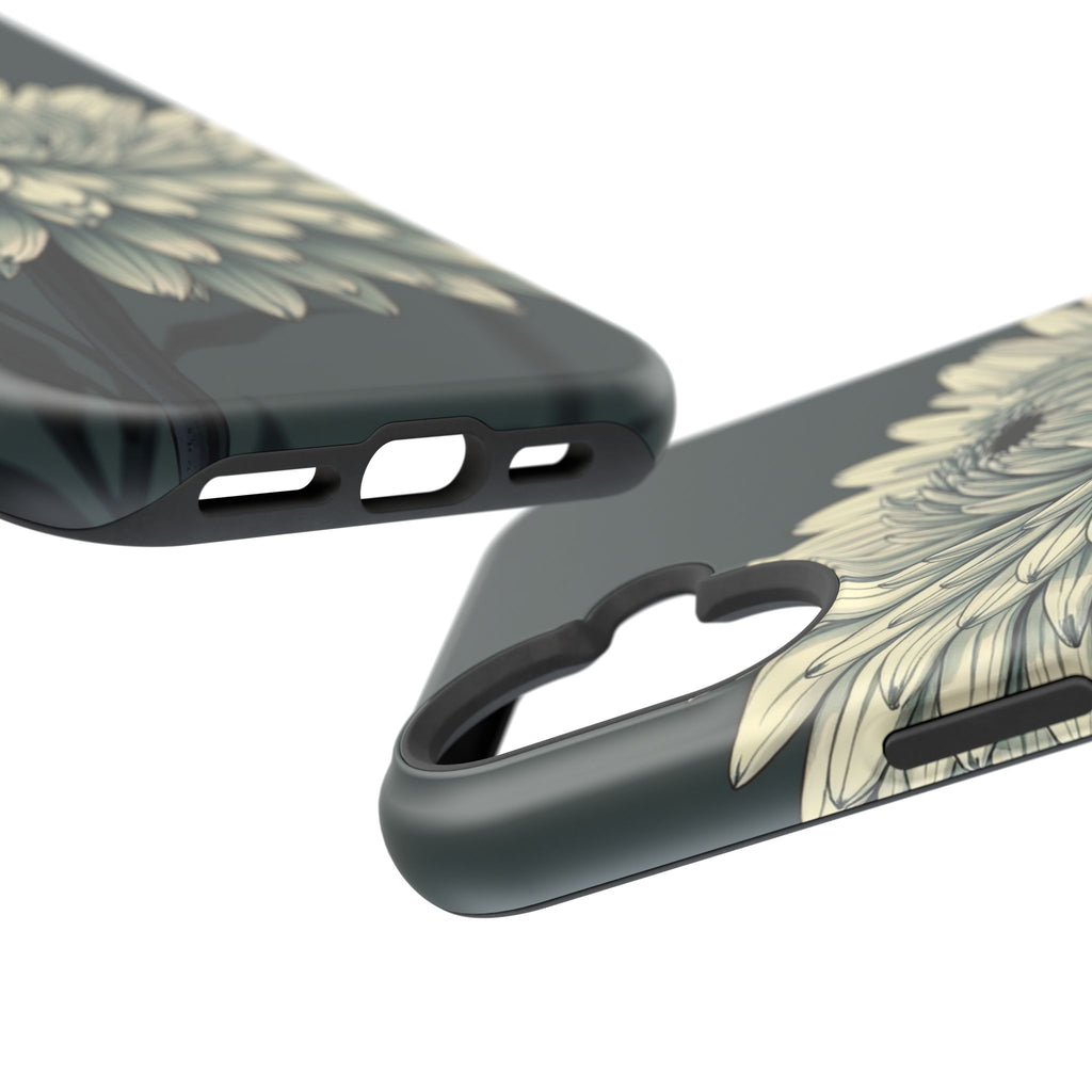 iPhone Chrysanthemum Classic Dark Gothic Ink Carry Case Slim Snap Case · iPhone