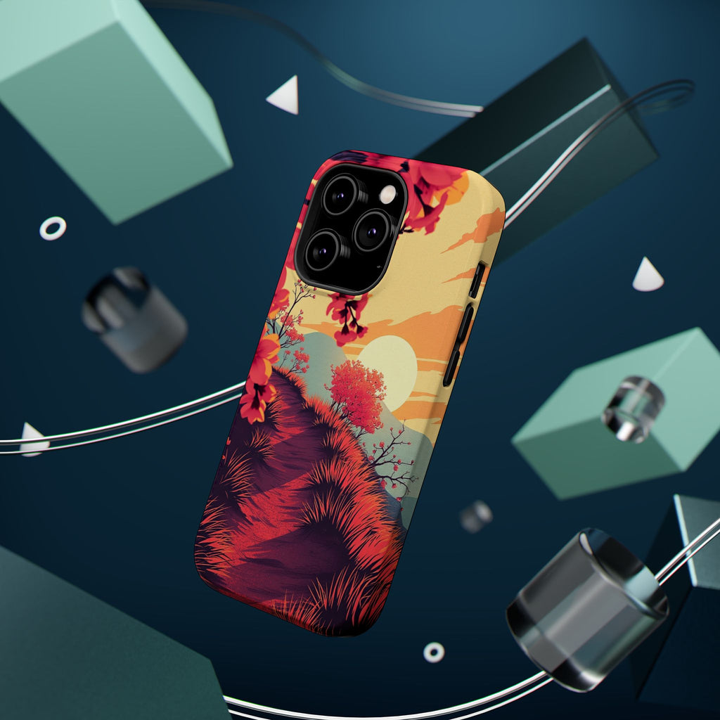 iPhone Sunset Amber And Peach Blossom Trail Soft iPhone 15 Finish · iPhone Case