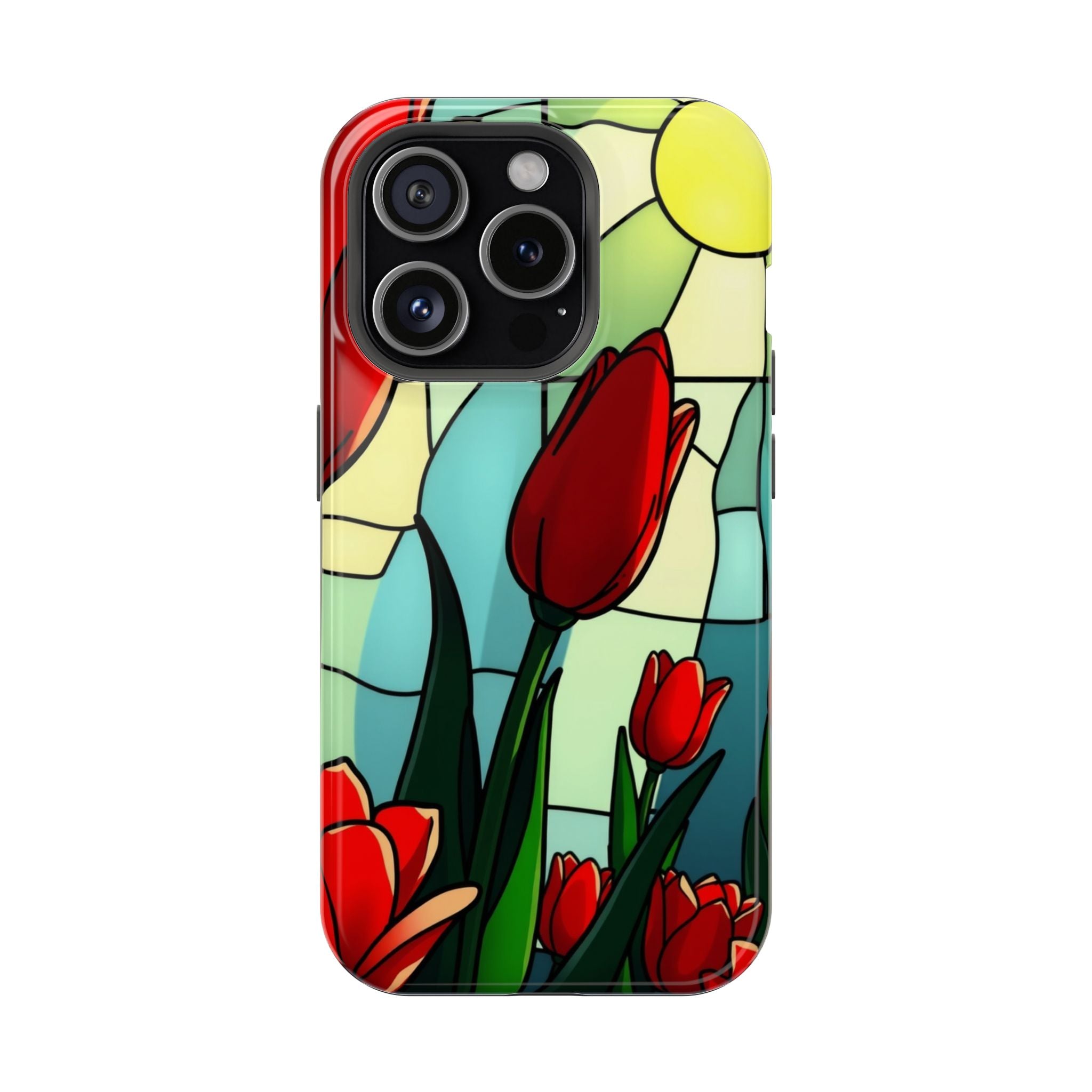 iPhone Tulip Row Stained Glass Slim Everyday Designer Case · iPhone Case