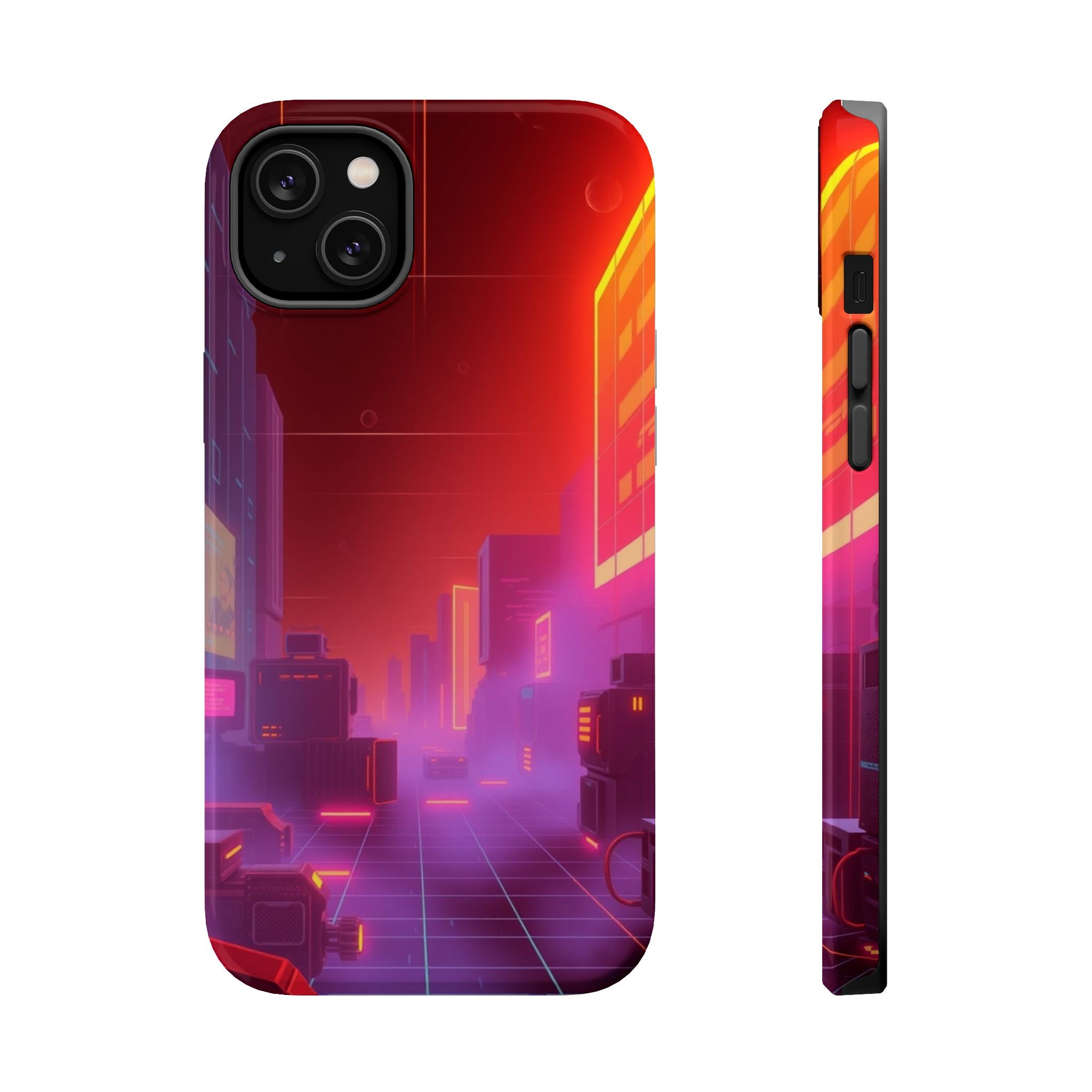 iPhone Dreamy 80s Grid Synthwave Design Slim Everyday Designer Case · iPhone Cas
