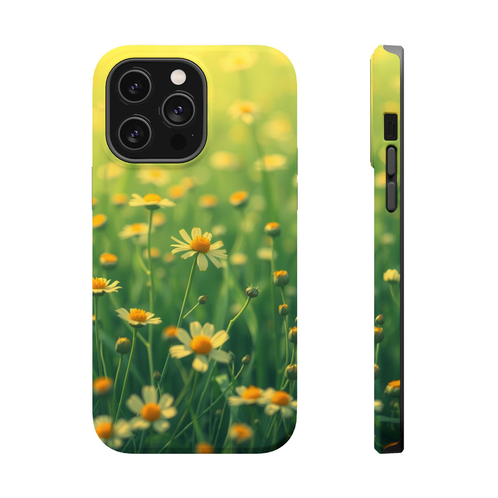 iPhone Emerald Green And Gold Wildflower Field Soft Finish Everyday · iPhone Cas