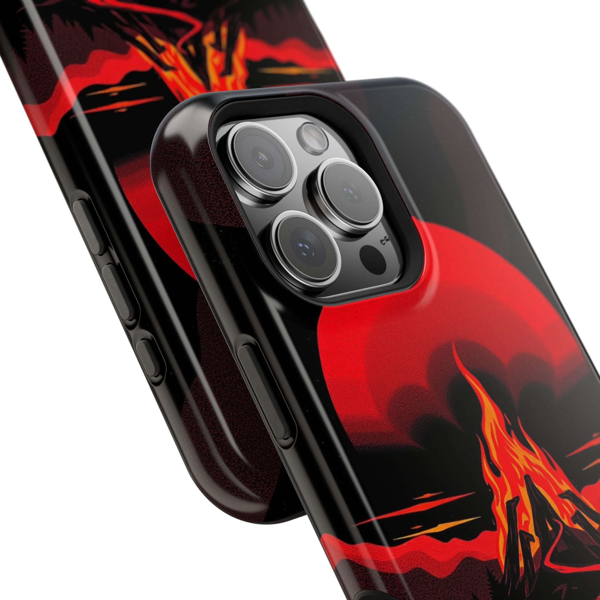 iPhone Black And Crimson Wildfire Glow Slim Everyday Designer Case · iPhone Case