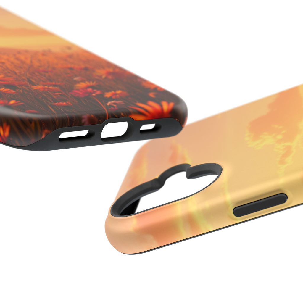 iPhone Sunset Amber And Peach Wildflower Field Soft iPhone Finish · iPhone Case
