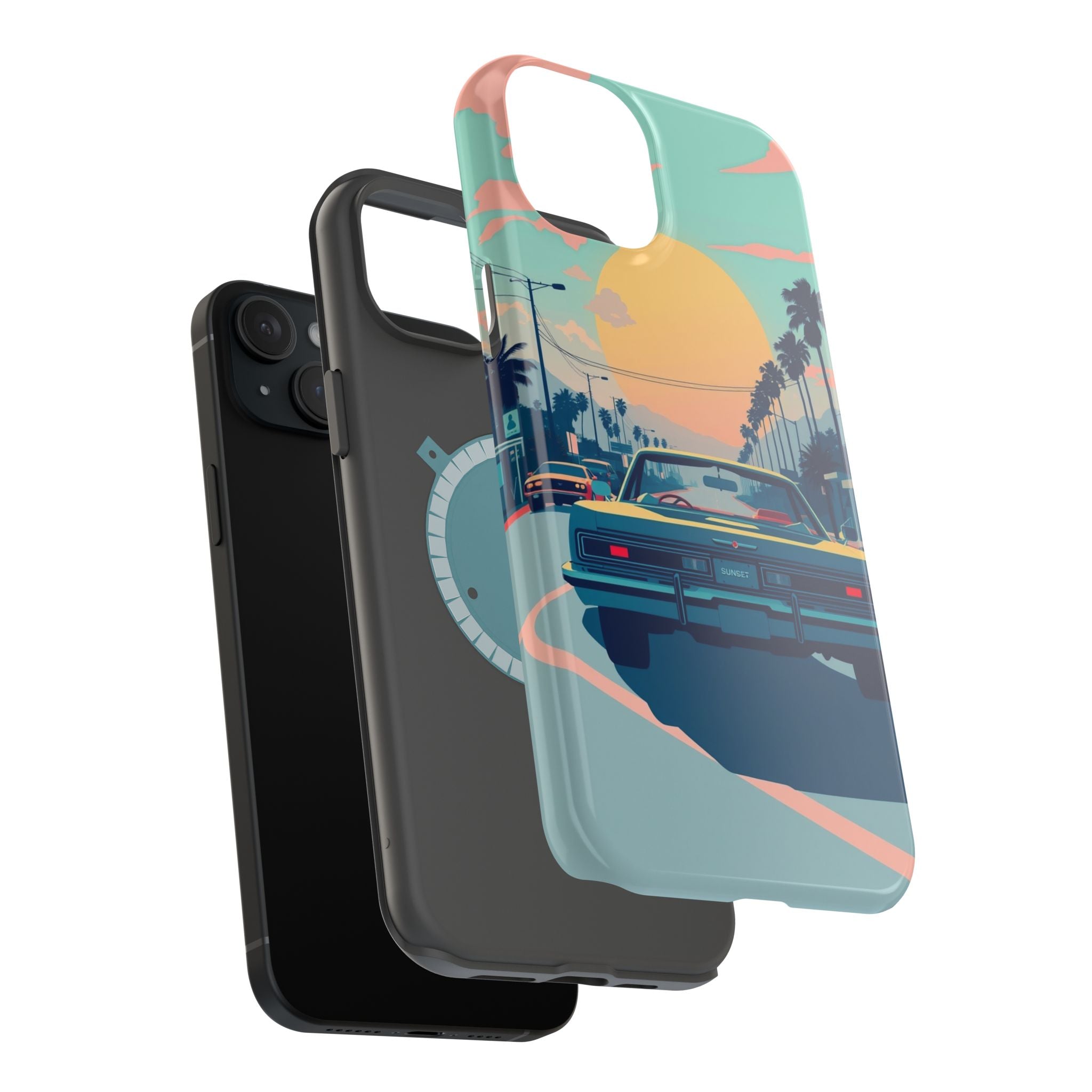 iPhone Sunset Drive 80s Pop Art Bold Slim Everyday Designer Case · iPhone Case