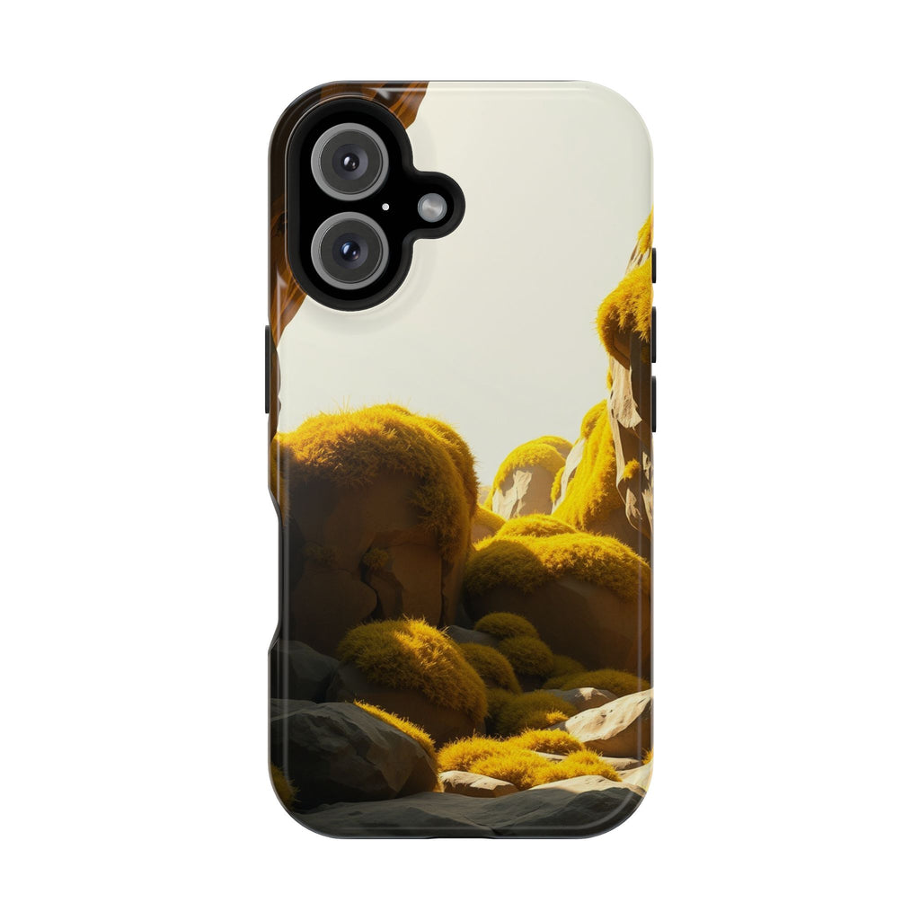 iPhone Mustard And Rust Moss Covered Rocks Slim iPhone Everyday · iPhone Case