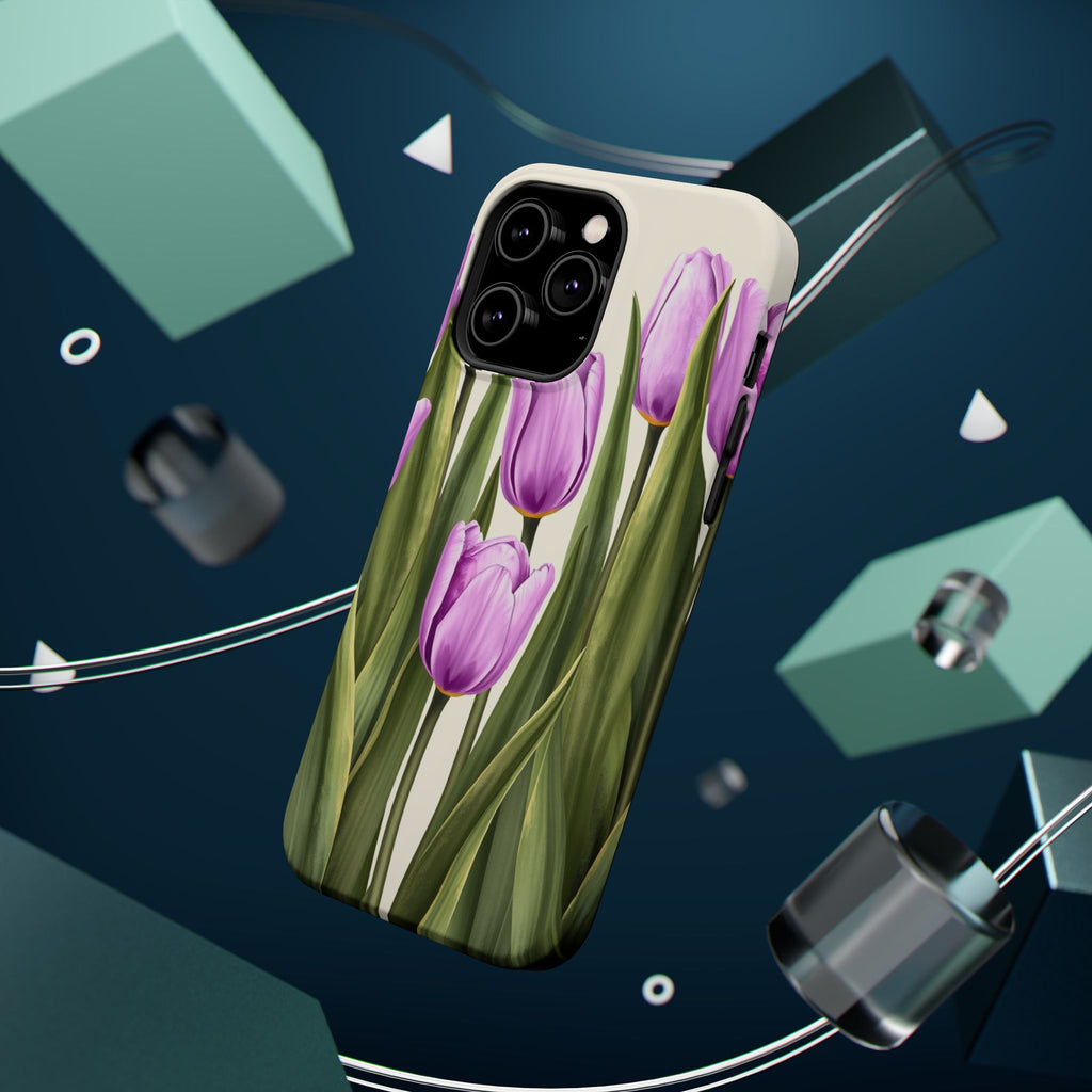 iPhone Tulip Row Electric Art 14 Bold Modern Everyday Snap Case · iPhone Case