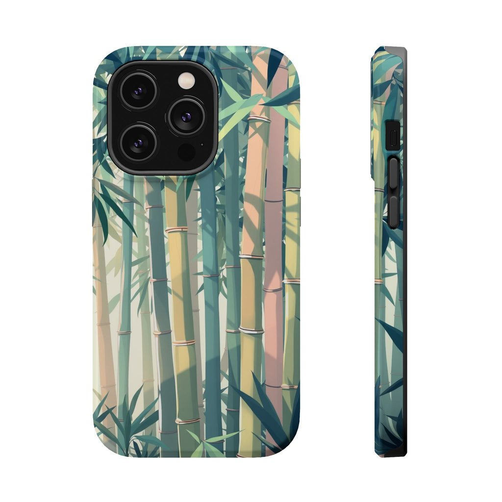 iPhone Mint And Blush Bamboo Grove Bold Modern Everyday Snap Case · iPhone Case
