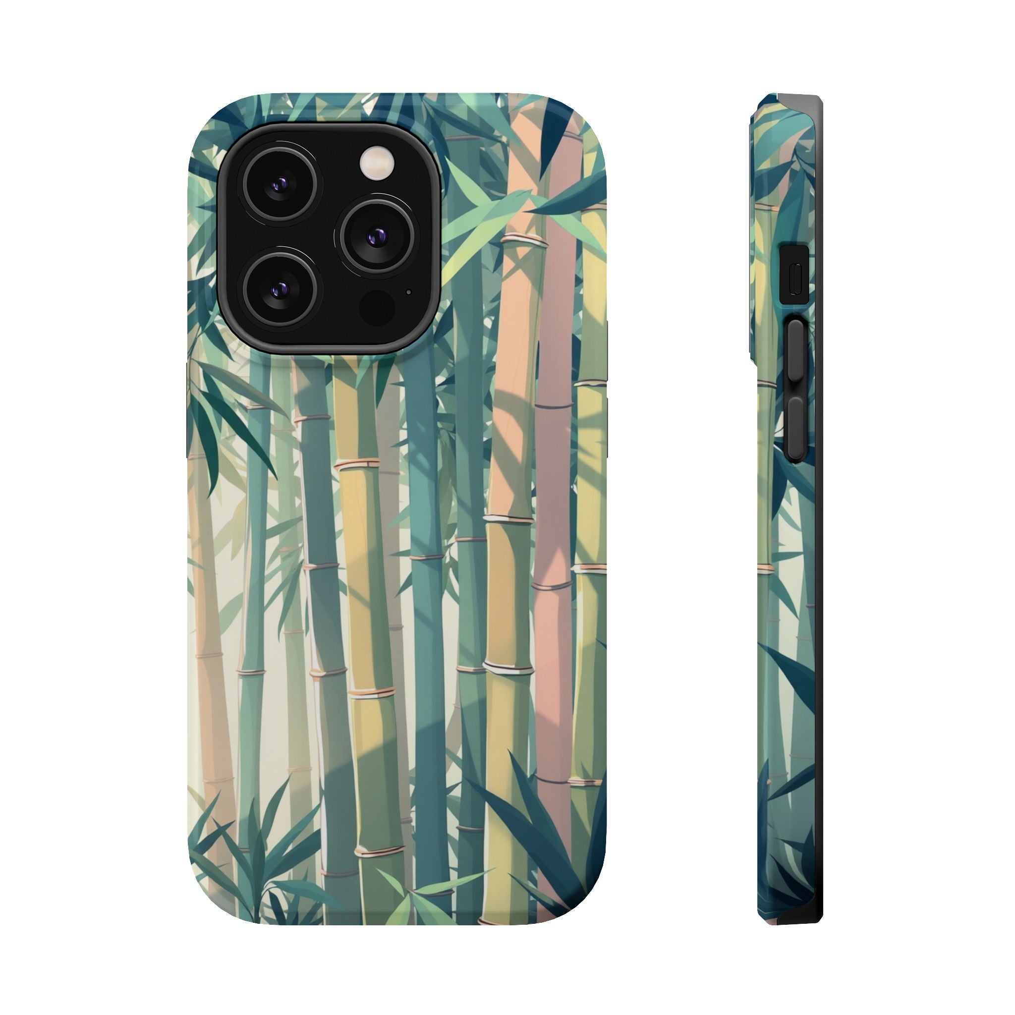 iPhone Mint And Blush Bamboo Grove Bold Modern Everyday Snap Case · iPhone Case
