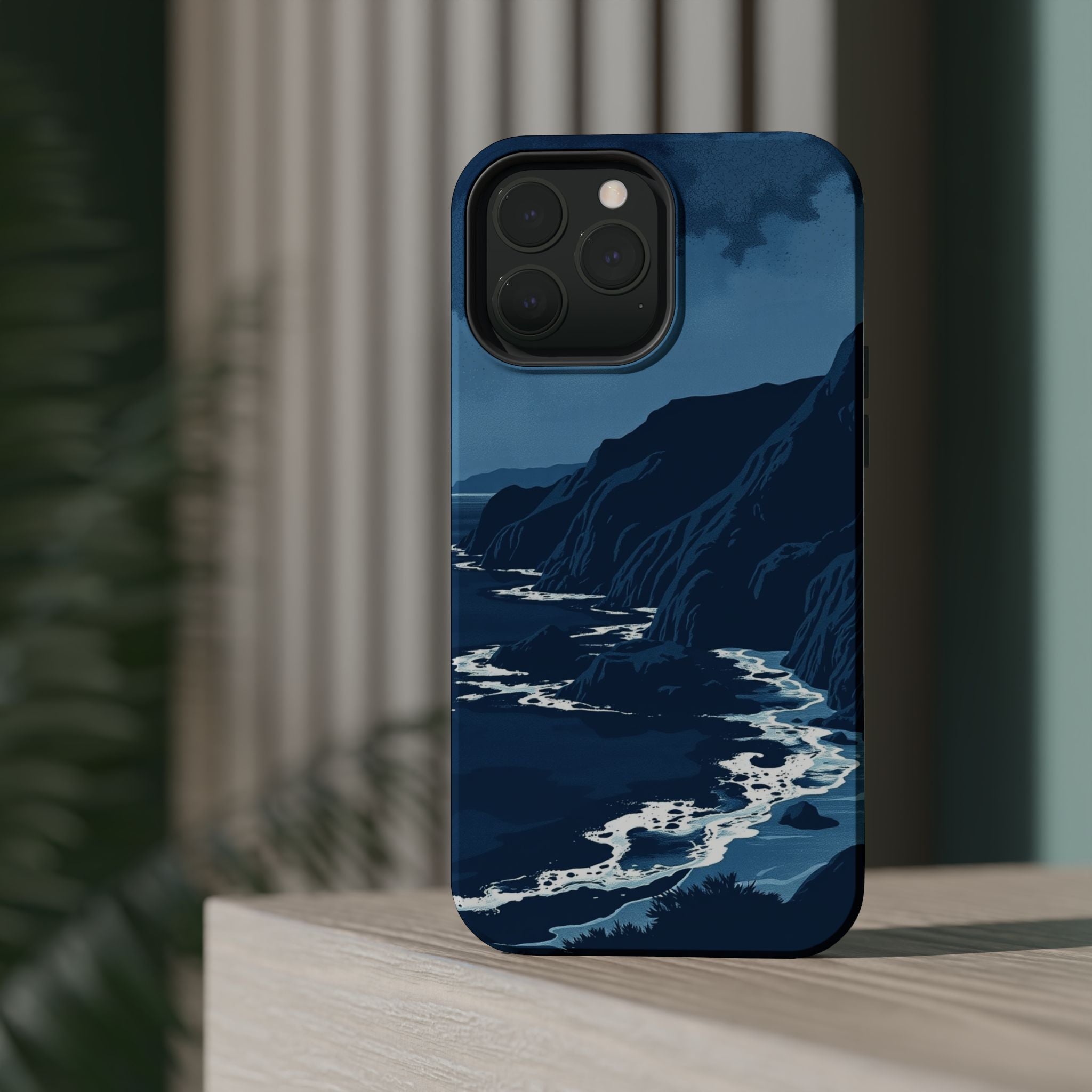 iPhone Midnight Blue And Silver Hibiscus Coast Carry Case Slim Snap Case · iPhon