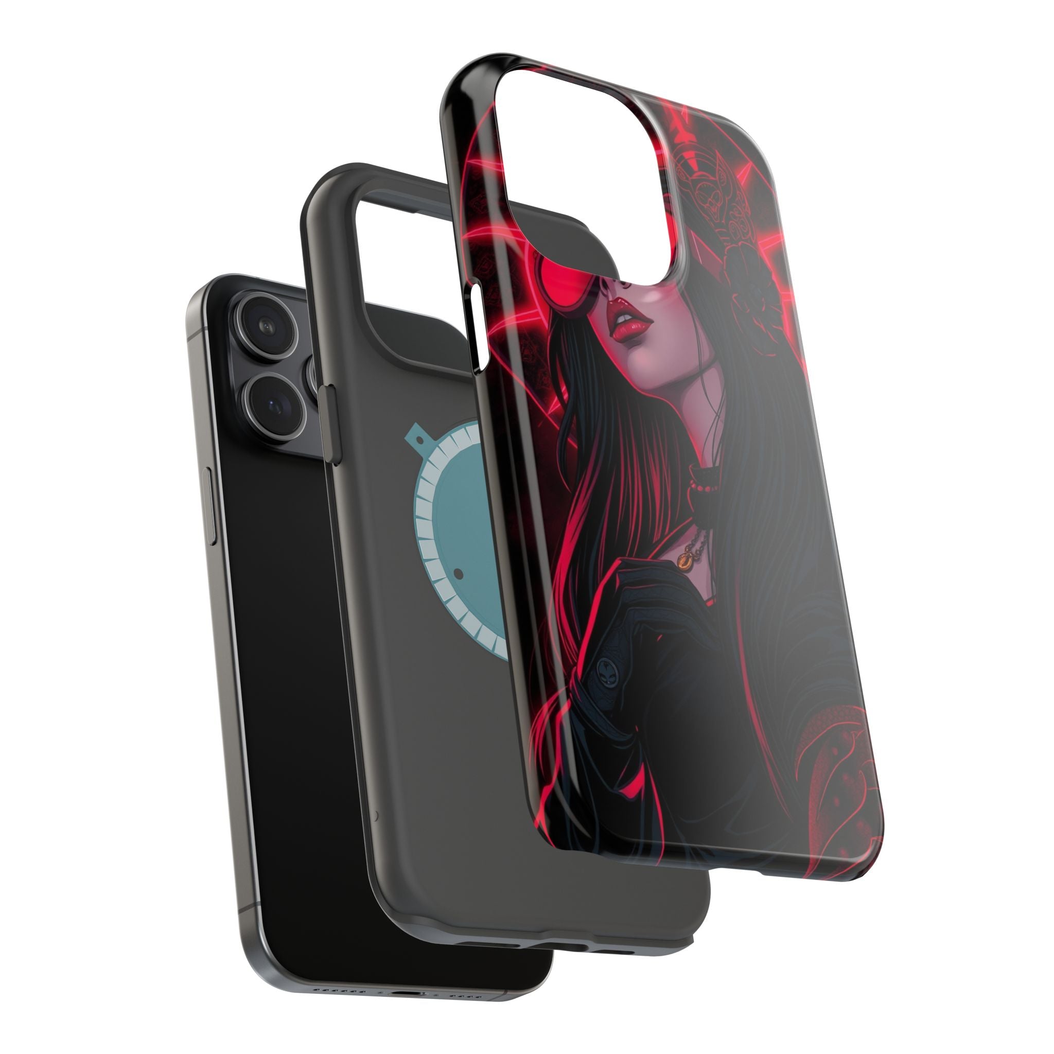 iPhone Black And Crimson Art Nouveau Female Slim Everyday Designer Case · iPhone
