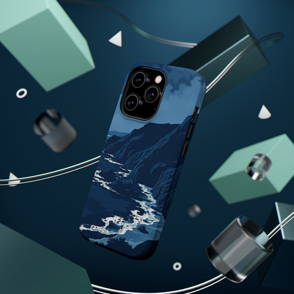 iPhone Midnight Blue And Silver Hibiscus Coast Carry Case Slim Snap Case · iPhon