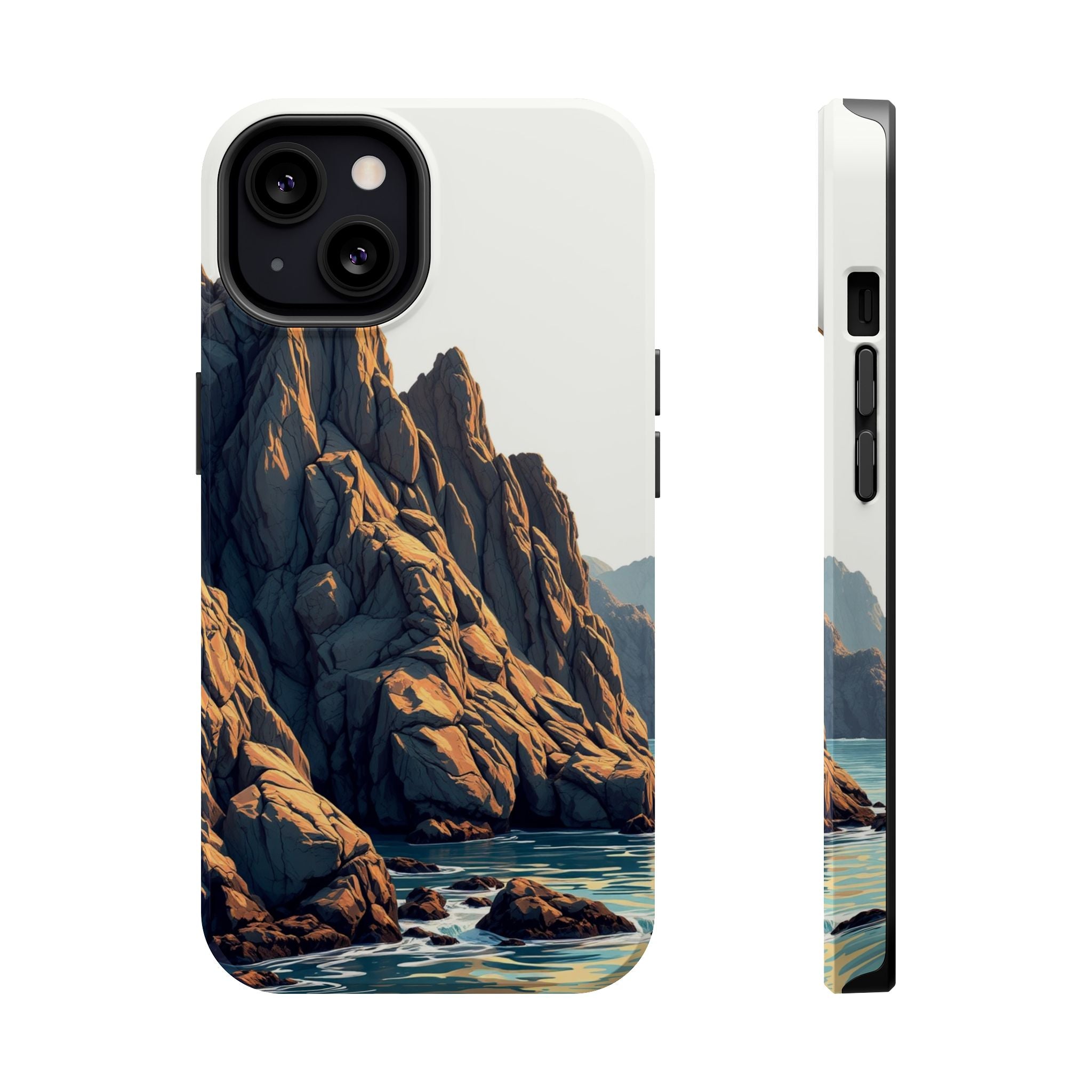iPhone Mustard And Rust Rocky Coastline Slim Everyday iPhone Designer · iPhone C