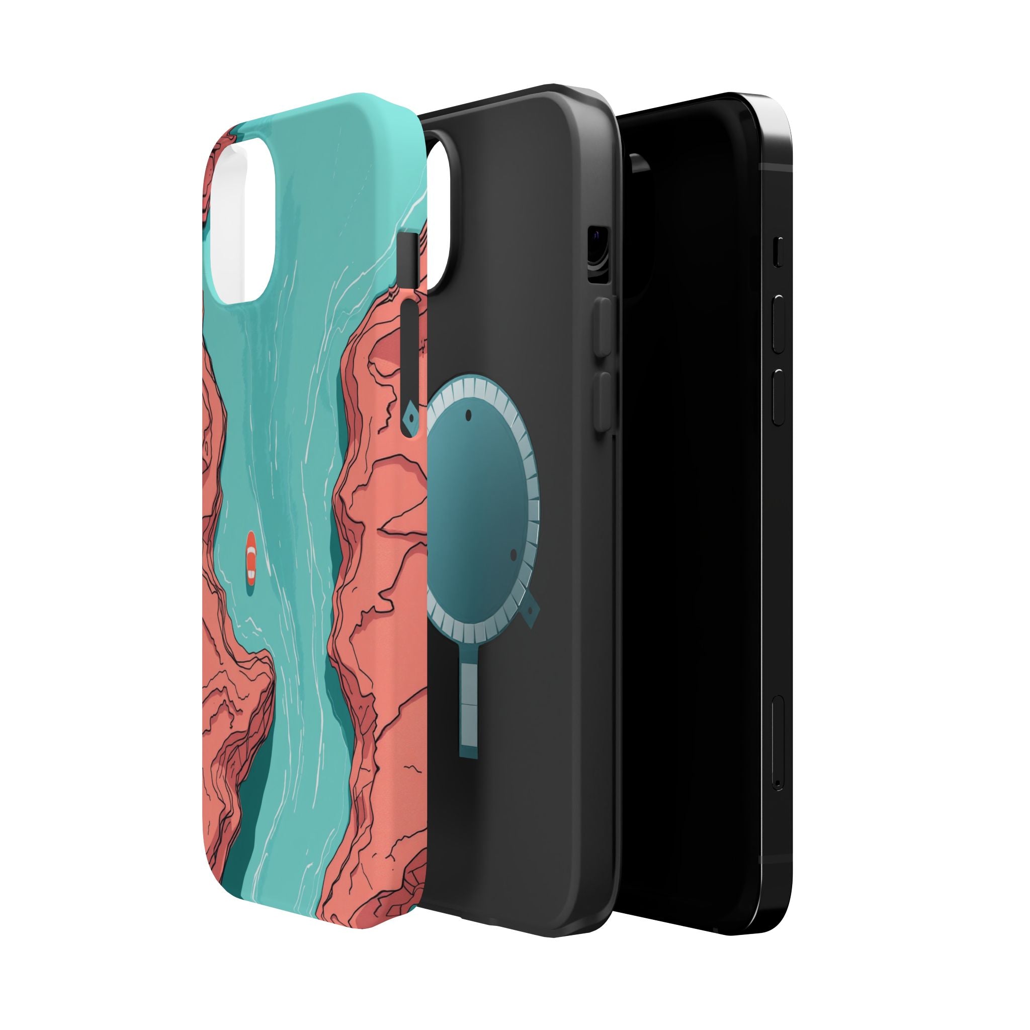 iPhone Teal And Coral River Delta Aerial Slim Everyday iPhone Designer · iPhone