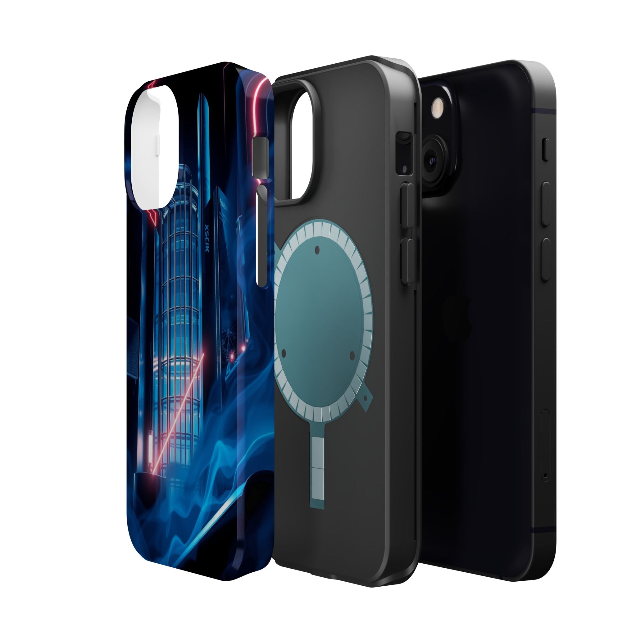 iPhone Midnight Blue And Silver Bauhaus Composition Slim Snap Case · iPhone Case