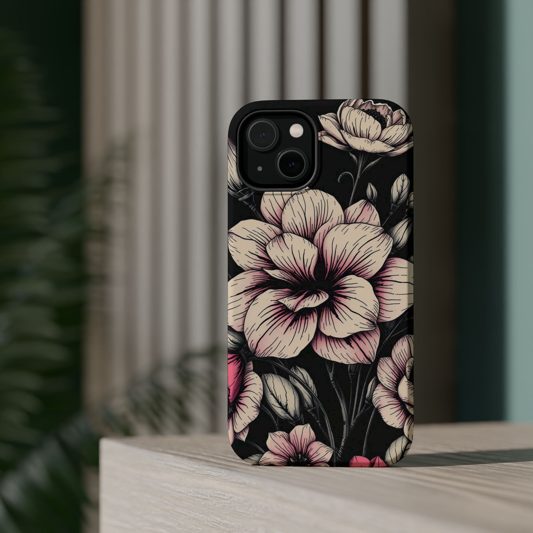 iPhone Floral Dark Academia Gothic Ink Slim Everyday Designer Case · iPhone Case