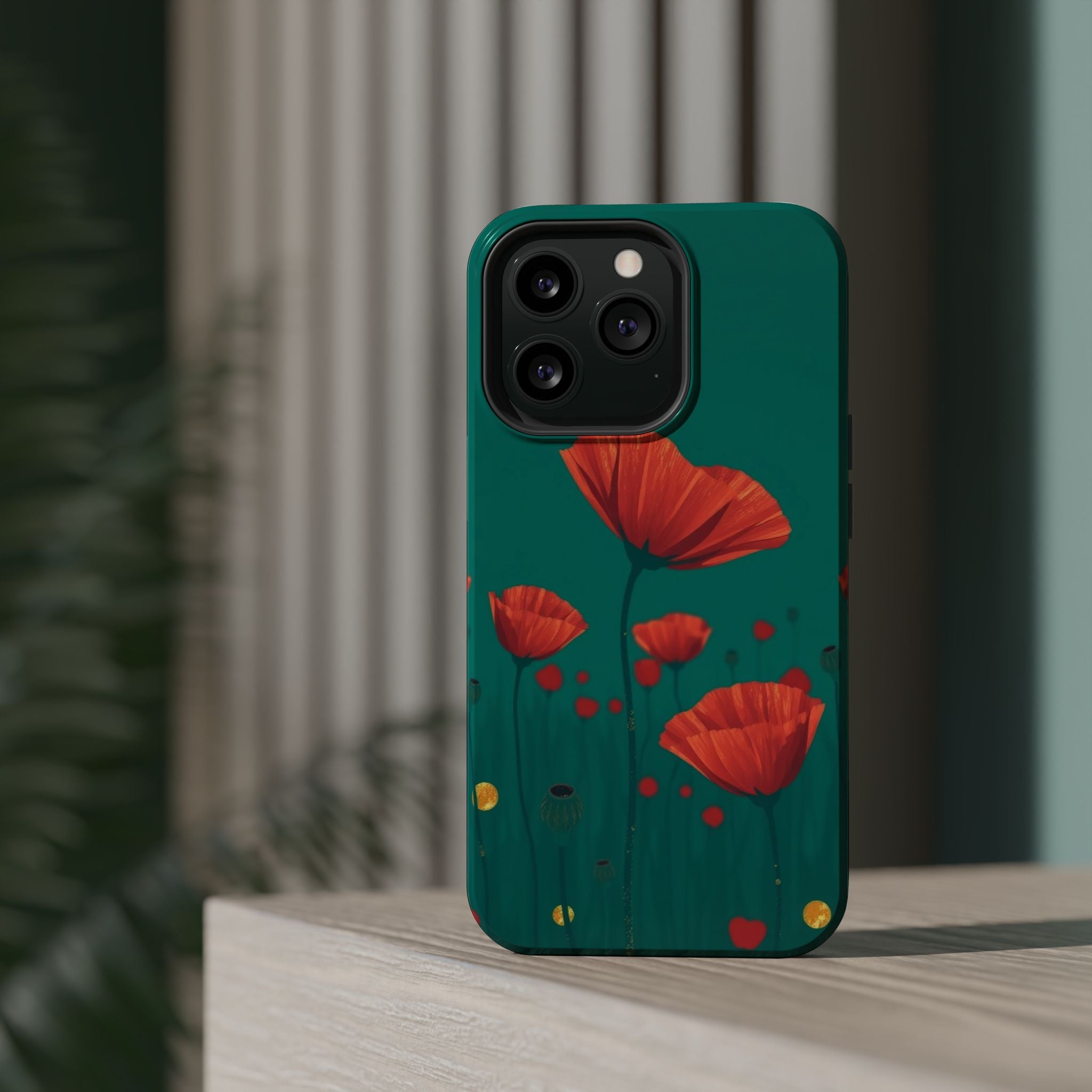 iPhone Earthy Poppy Field Design Bold Modern Everyday Snap Case · iPhone Case