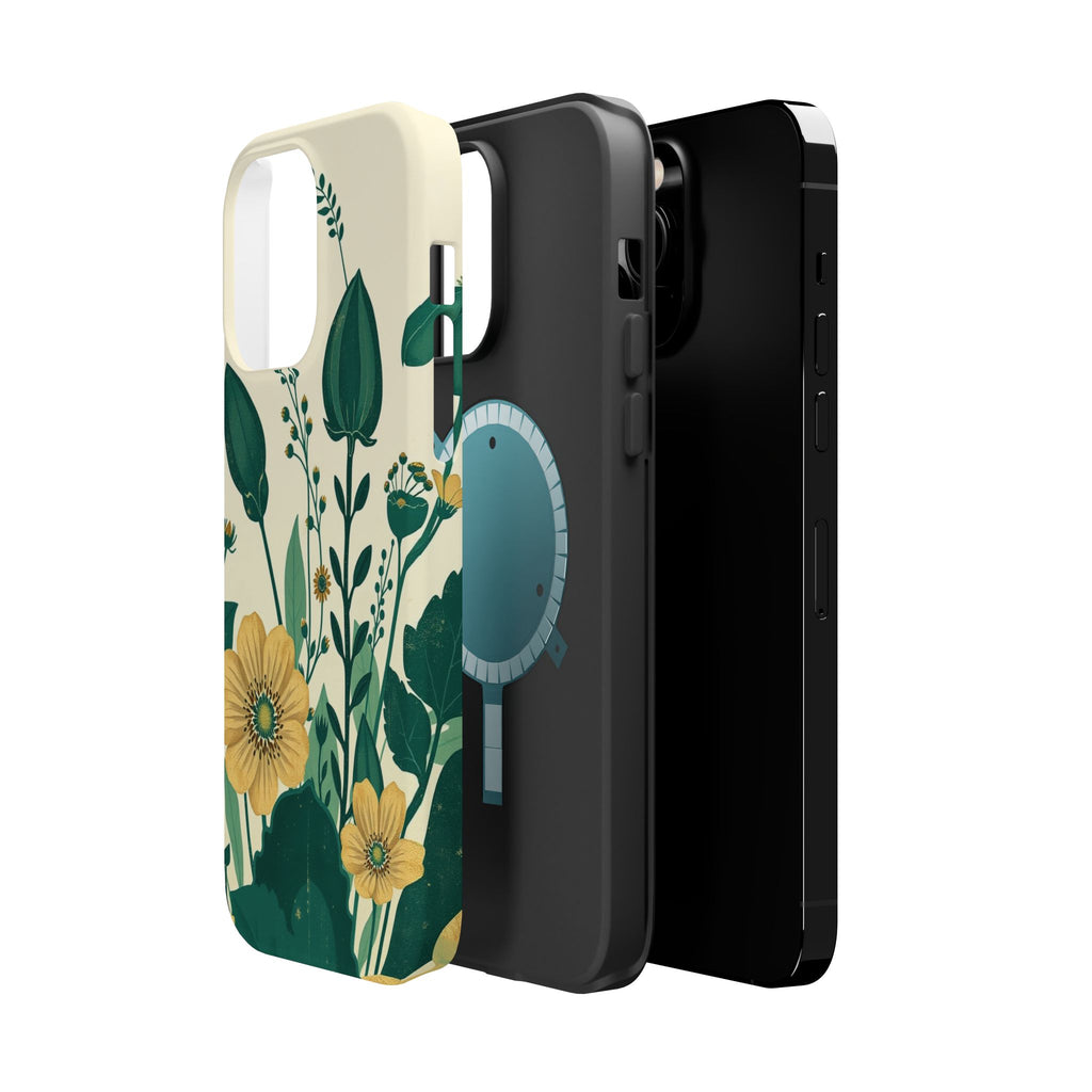 iPhone Emerald Green And Gold Pressed Botanicals Clean iPhone Minimal · iPhone C