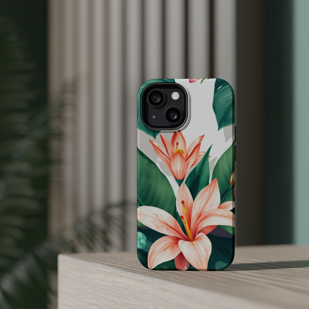 iPhone Tropical Bloom Sage And Ivory Slim Snap Case Gal · iPhone Case