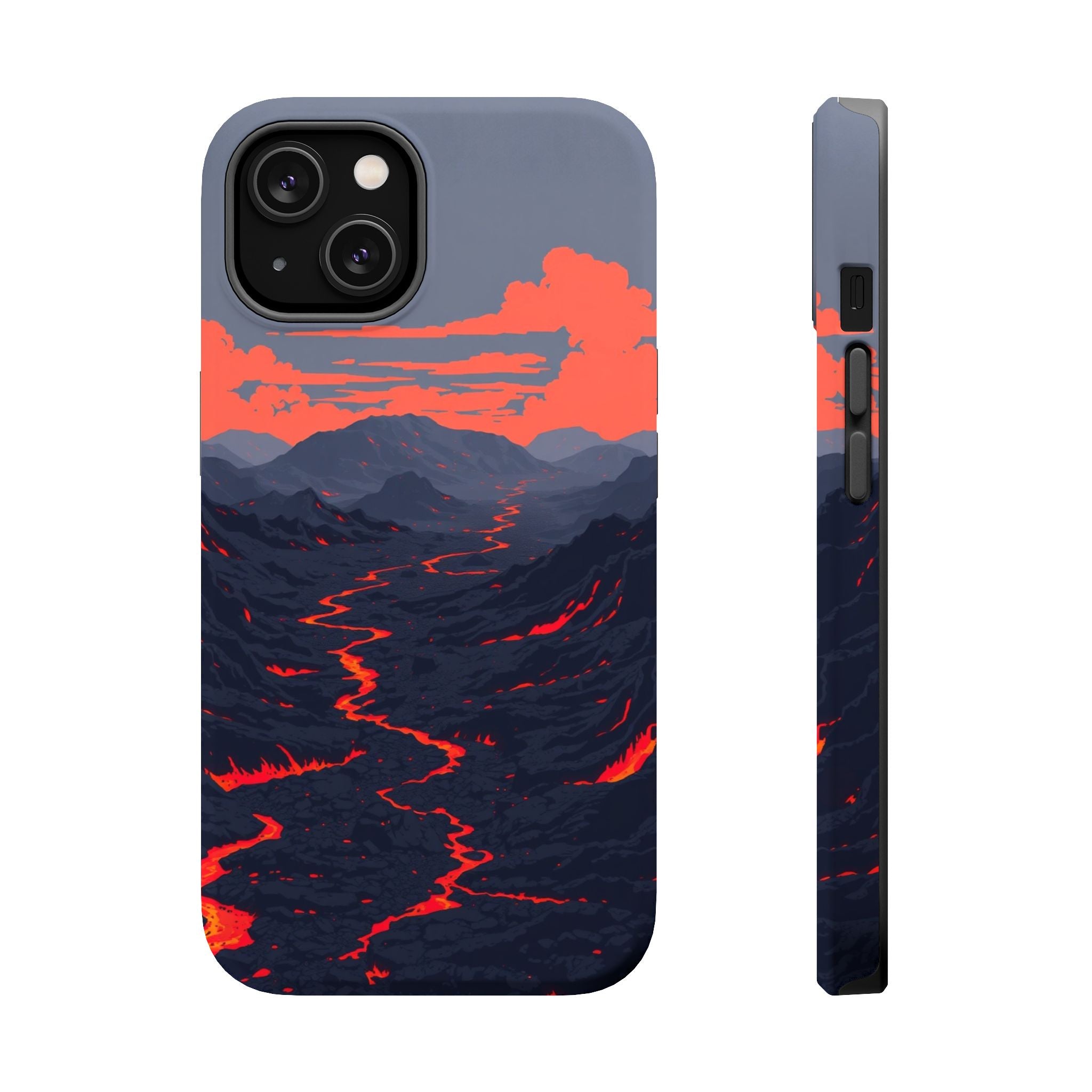 iPhone Lava Field Pixel Art -Bit Bold Modern Everyday Snap Case · iPhone Case