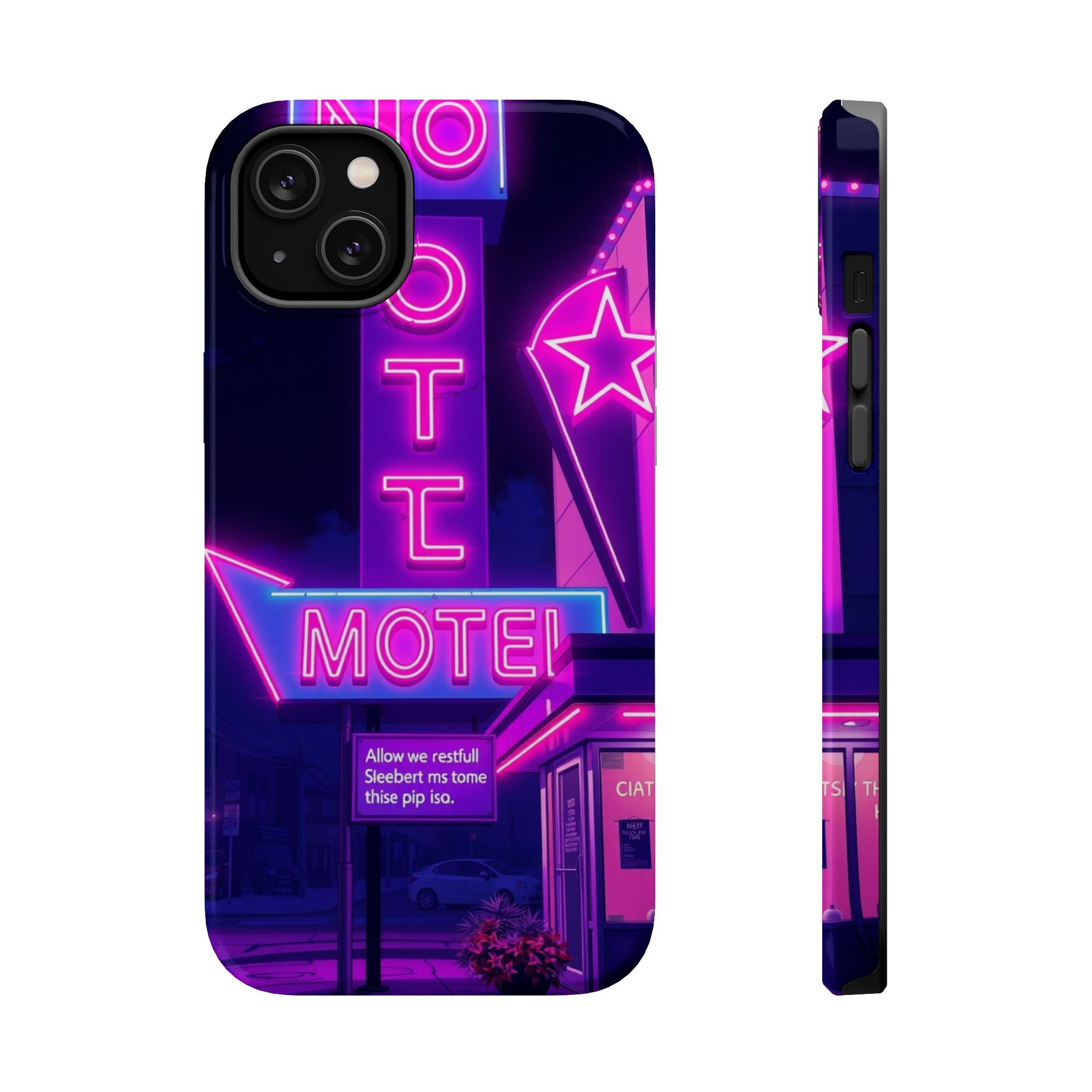 iPhone Neon Sign Motel Enchanted Art Slim Everyday Designer Case · iPhone Case