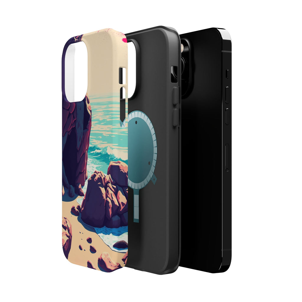iPhone Cyan And Magenta Pebble Beach Slim Everyday Designer Case · iPhone Case