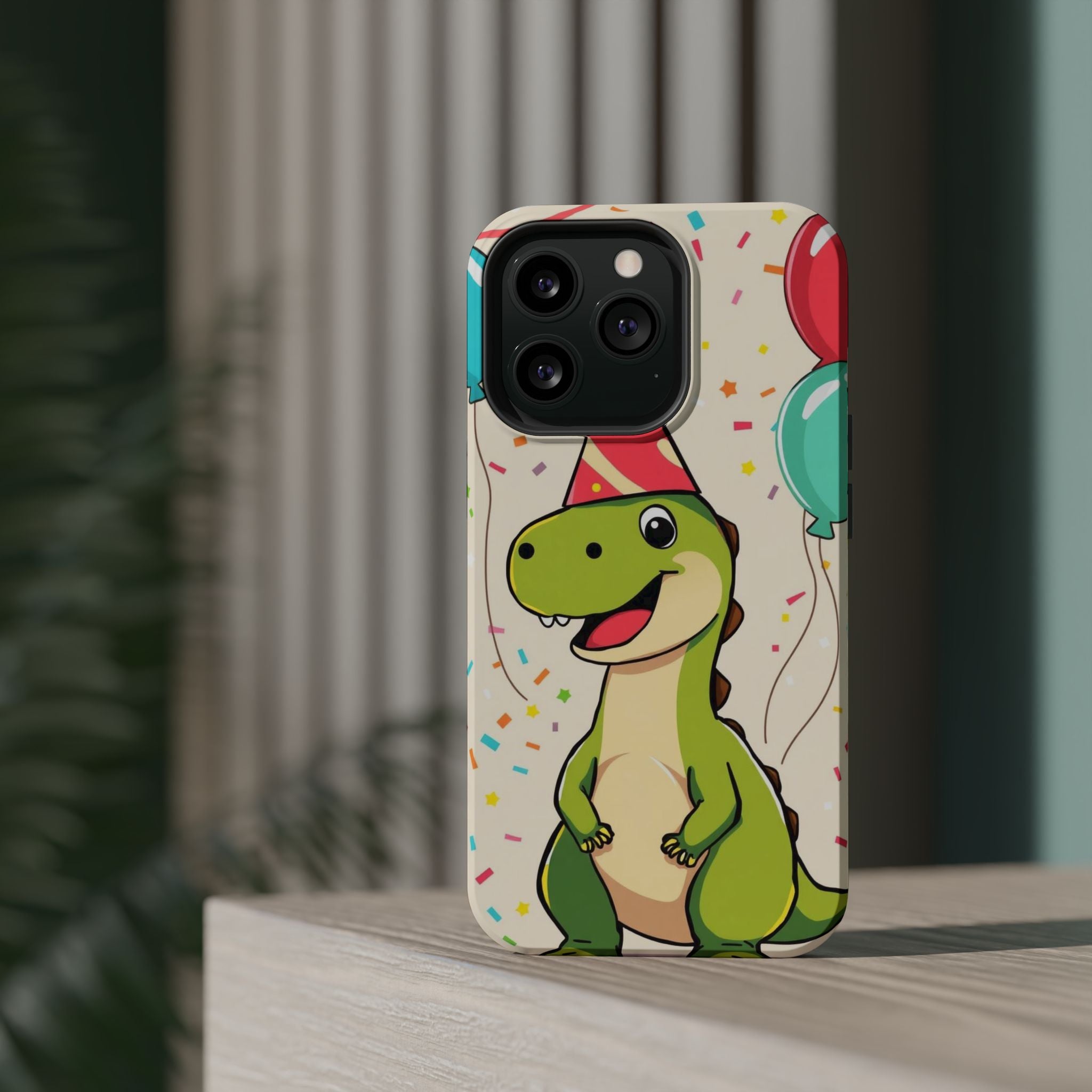 iPhone Dino with Party Hat Kids Fun Phone Case Gift Slim Snap Case · iPhone Case