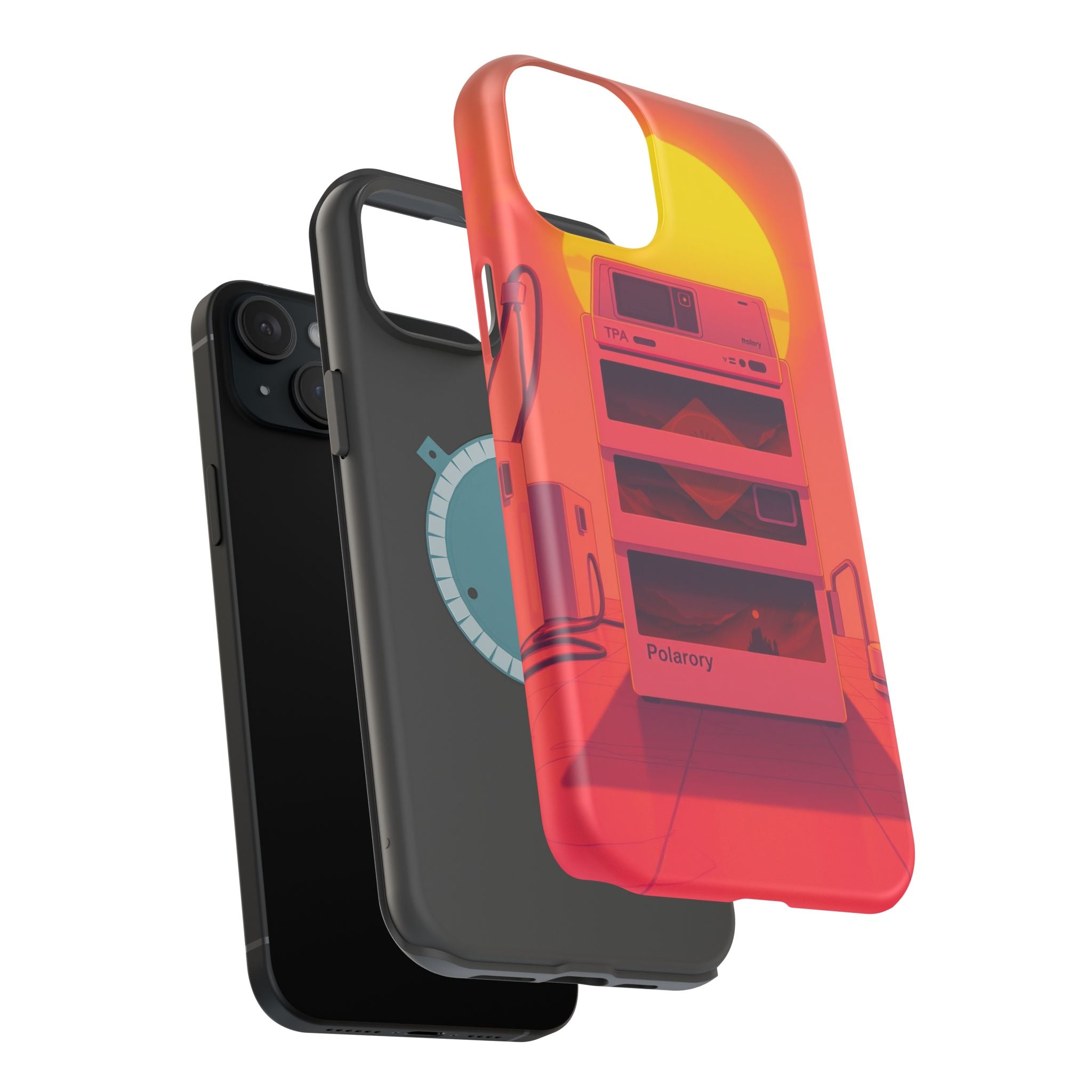 iPhone Polaroid Stack Memory Neon Cyberpunk Slim Everyday Designer Case · iPhone