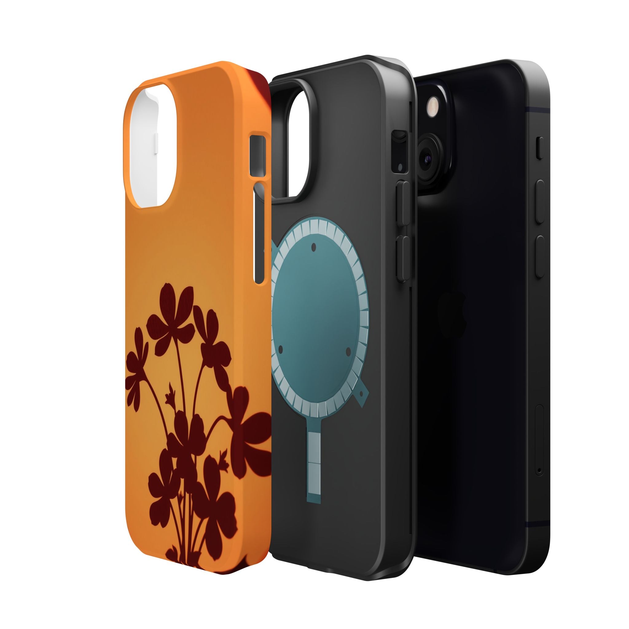 iPhone Floral Silhouette Electric Art Slim Everyday Designer Case · iPhone Case