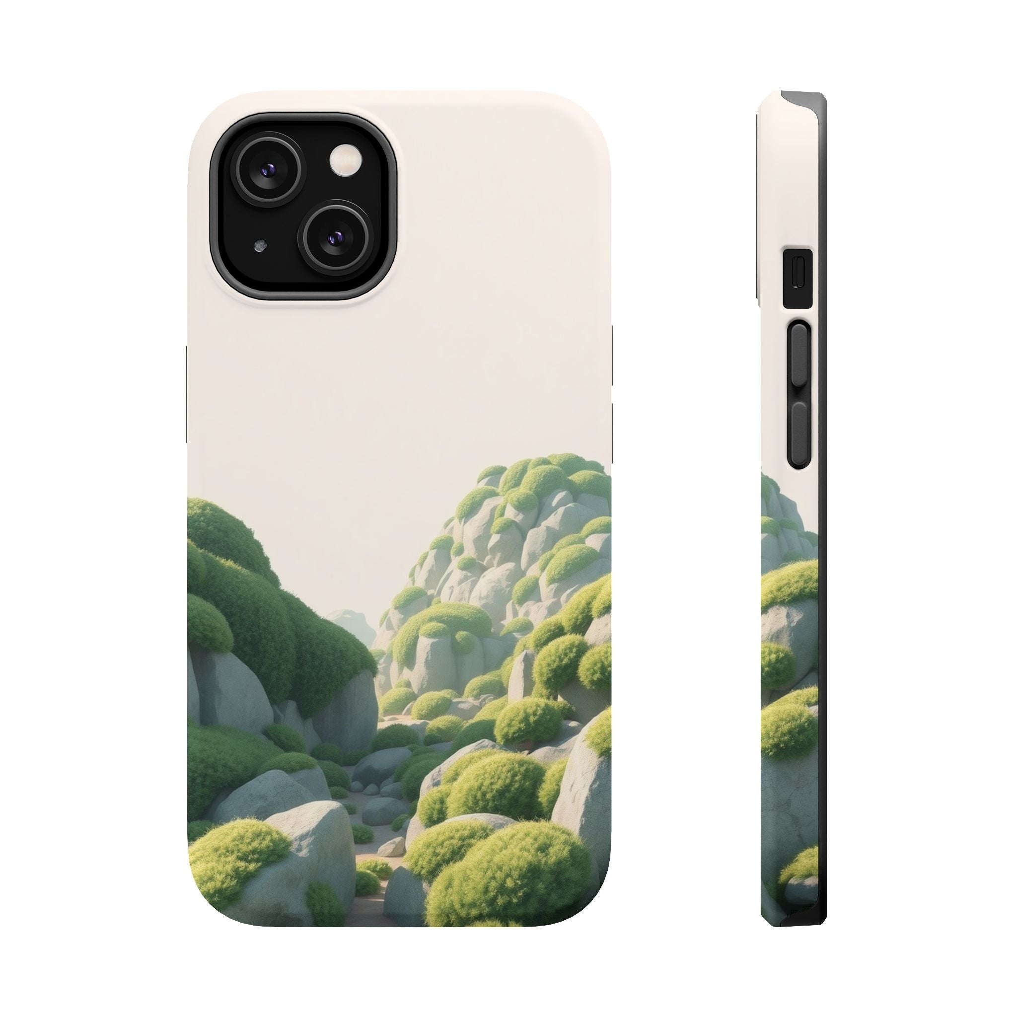 iPhone Moss Covered Rocks Bold Art 17 Slim Everyday Designer Case · iPhone Case