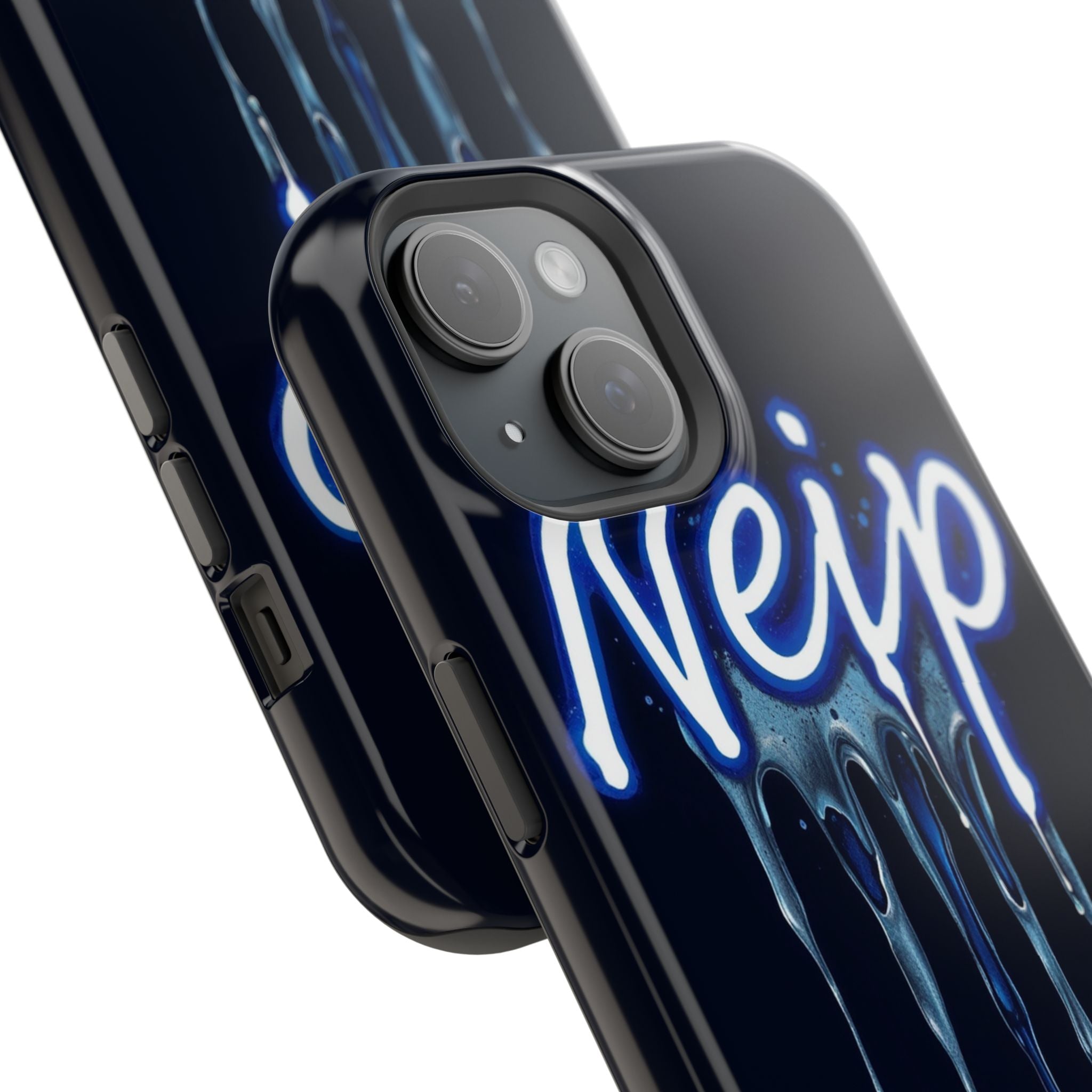 iPhone Midnight Blue And Silver Neon Drip Slim iPhone Everyday Designer · iPhone