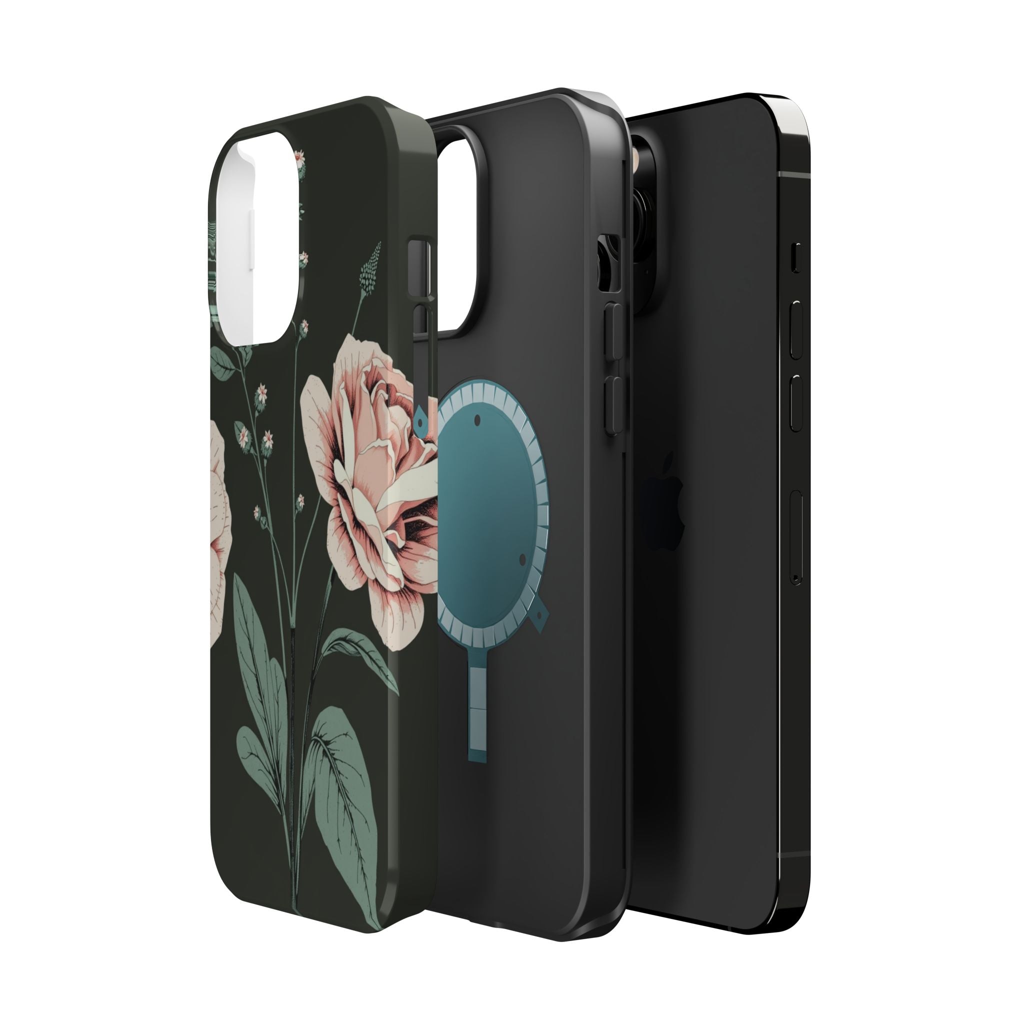 iPhone Mint And Blush Vintage Botanical Print Slim Everyday Designer Case · iPho