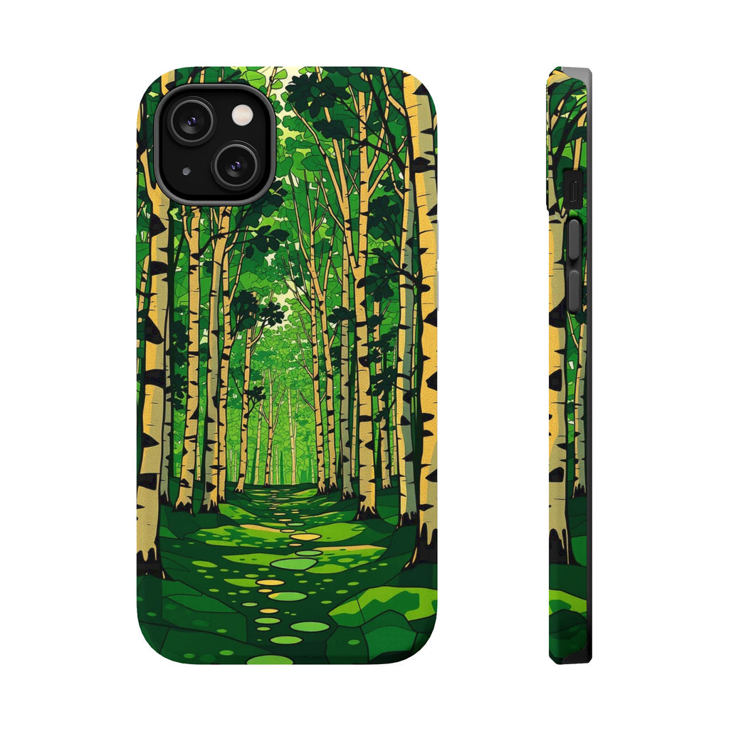 iPhone Emerald Green And Gold Birch Grove Slim iPhone Everyday Designer · iPhone