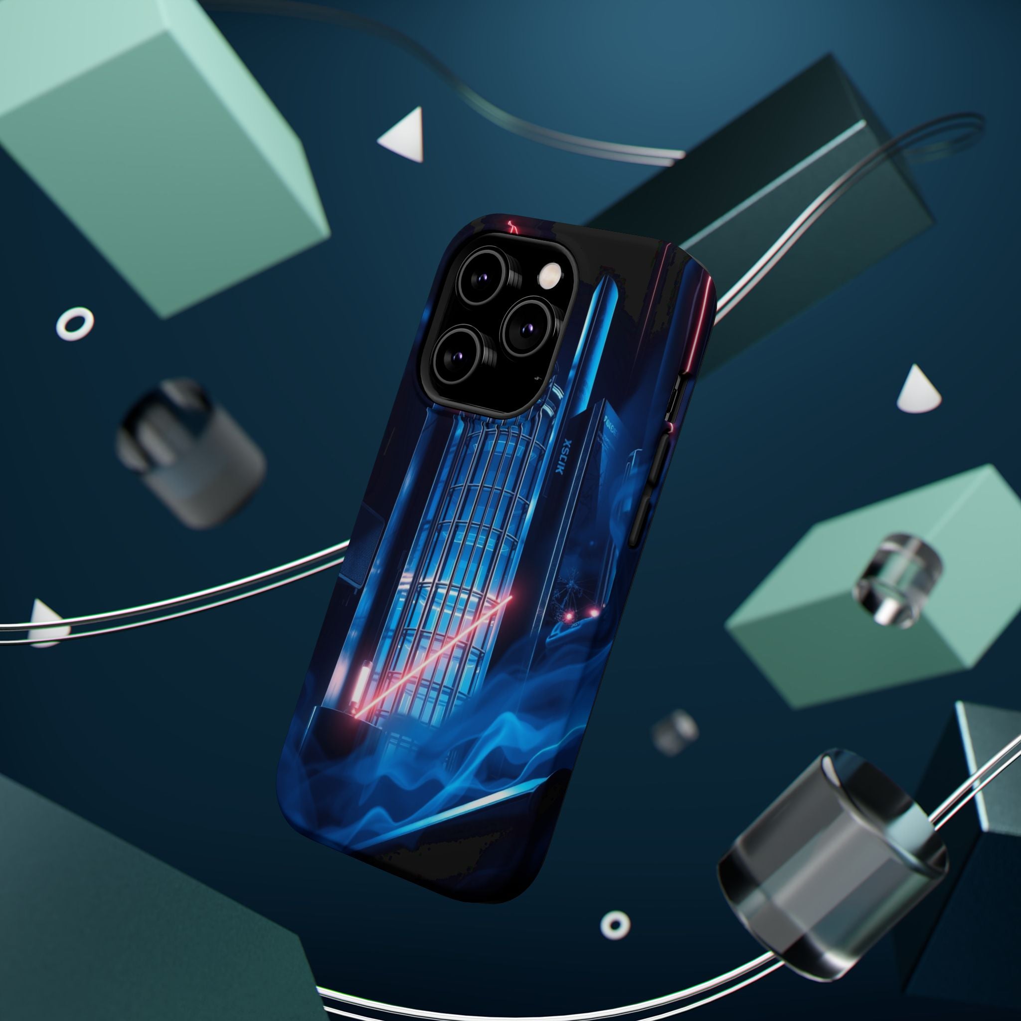 iPhone Midnight Blue And Silver Bauhaus Composition Slim Snap Case · iPhone Case