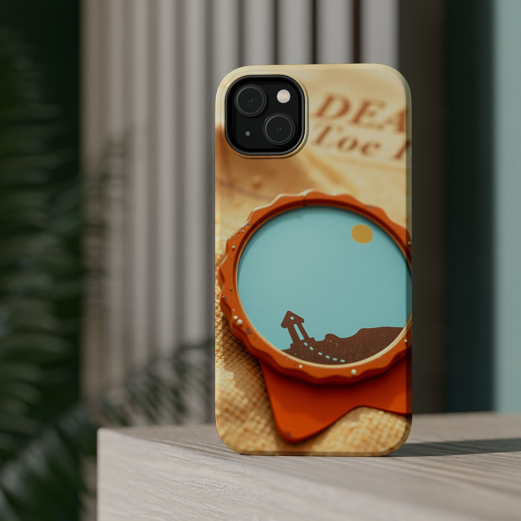 iPhone Burnt Orange And Sand Retro Travel Badge Soft Finish Everyday Case · iPho