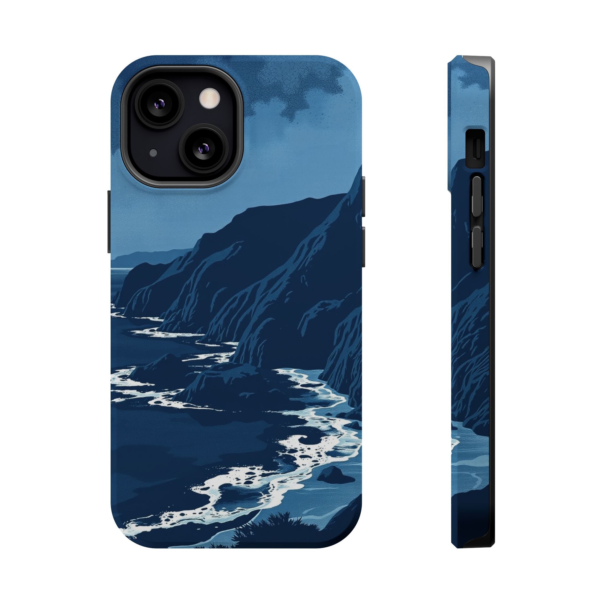 iPhone Midnight Blue And Silver Hibiscus Coast Carry Case Slim Snap Case · iPhon
