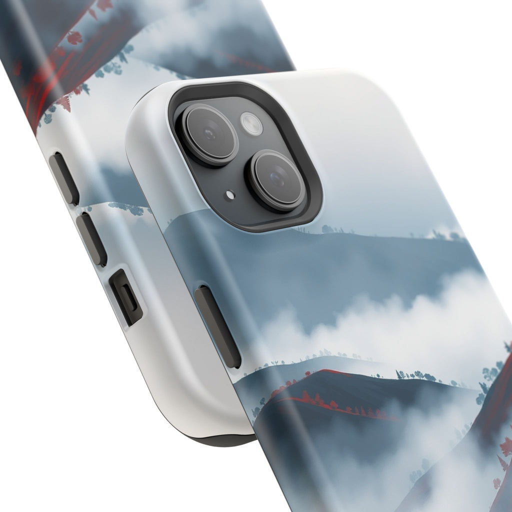 iPhone Black And Crimson Fog Rolling Over Hills Soft iPhone Finish · iPhone Case