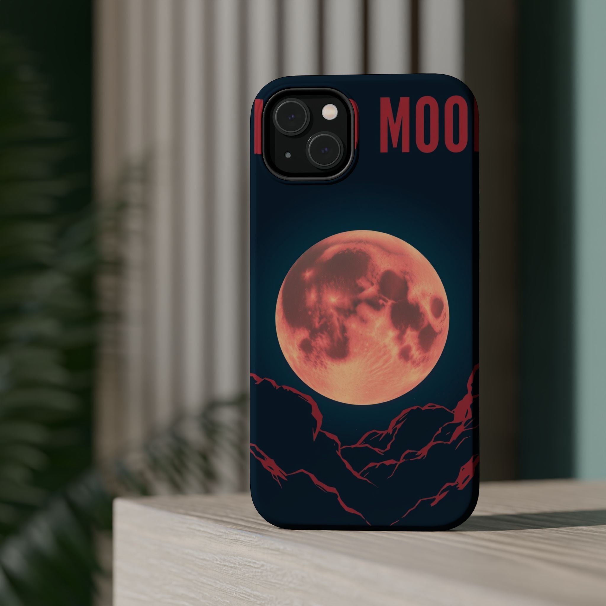 iPhone Blood Moon Rise Vintage Retro Poster Slim Everyday Designer Case · iPhone