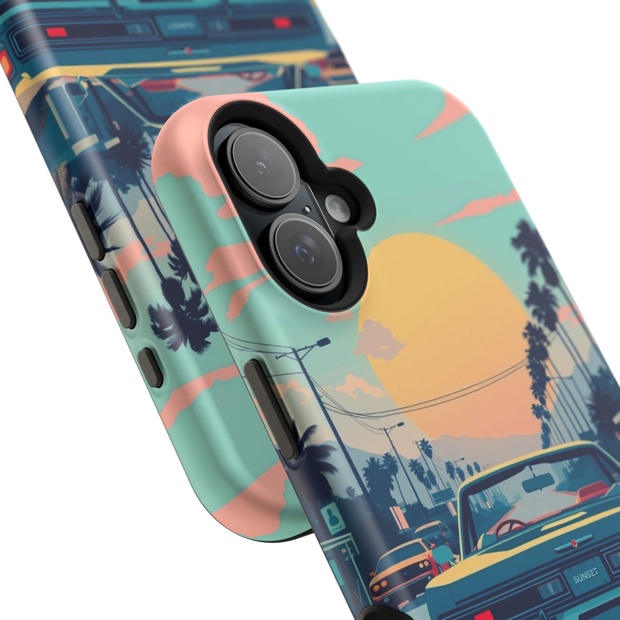 iPhone Sunset Drive 80s Pop Art Bold Slim Everyday Designer Case · iPhone Case