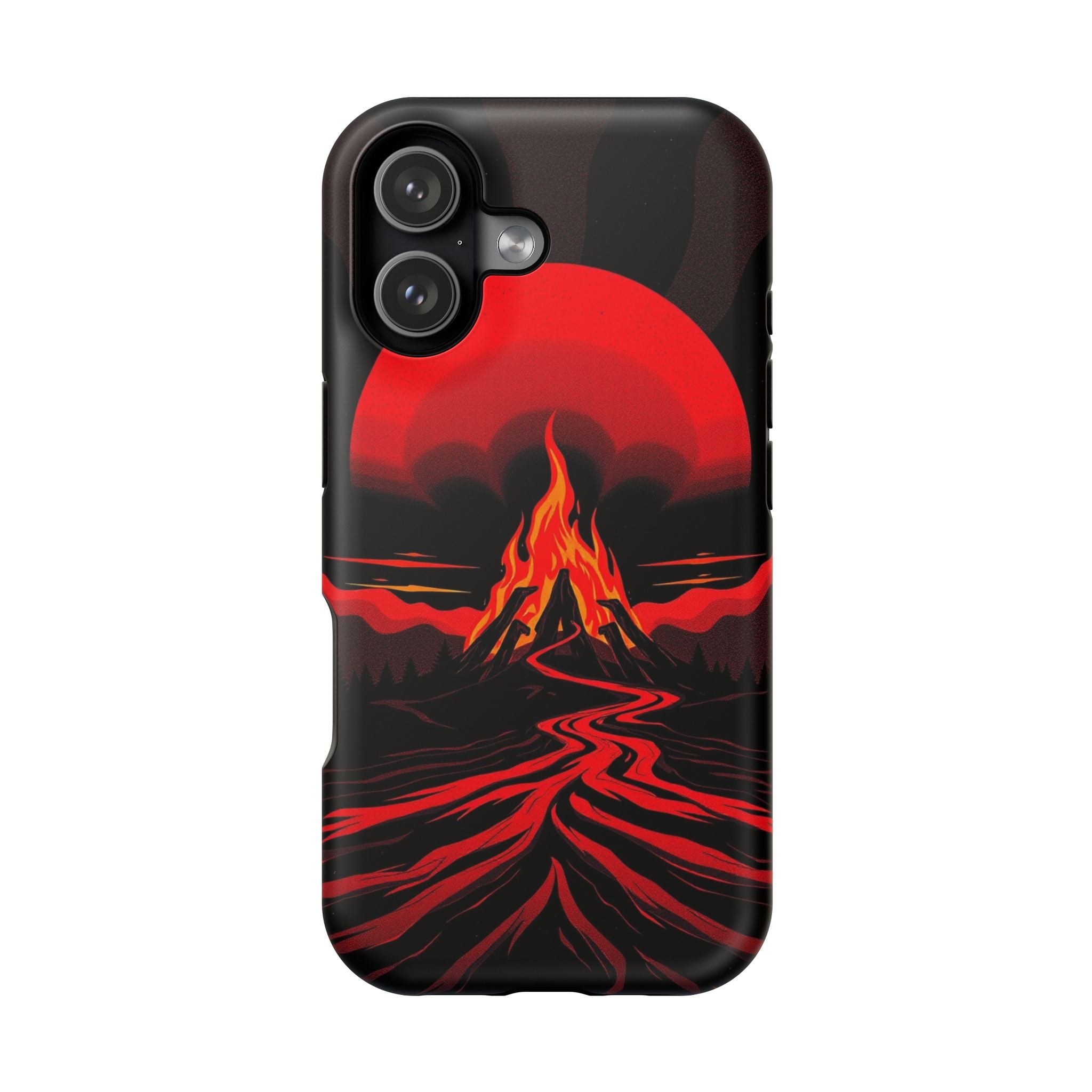 iPhone Black And Crimson Wildfire Glow Slim Everyday Designer Case · iPhone Case