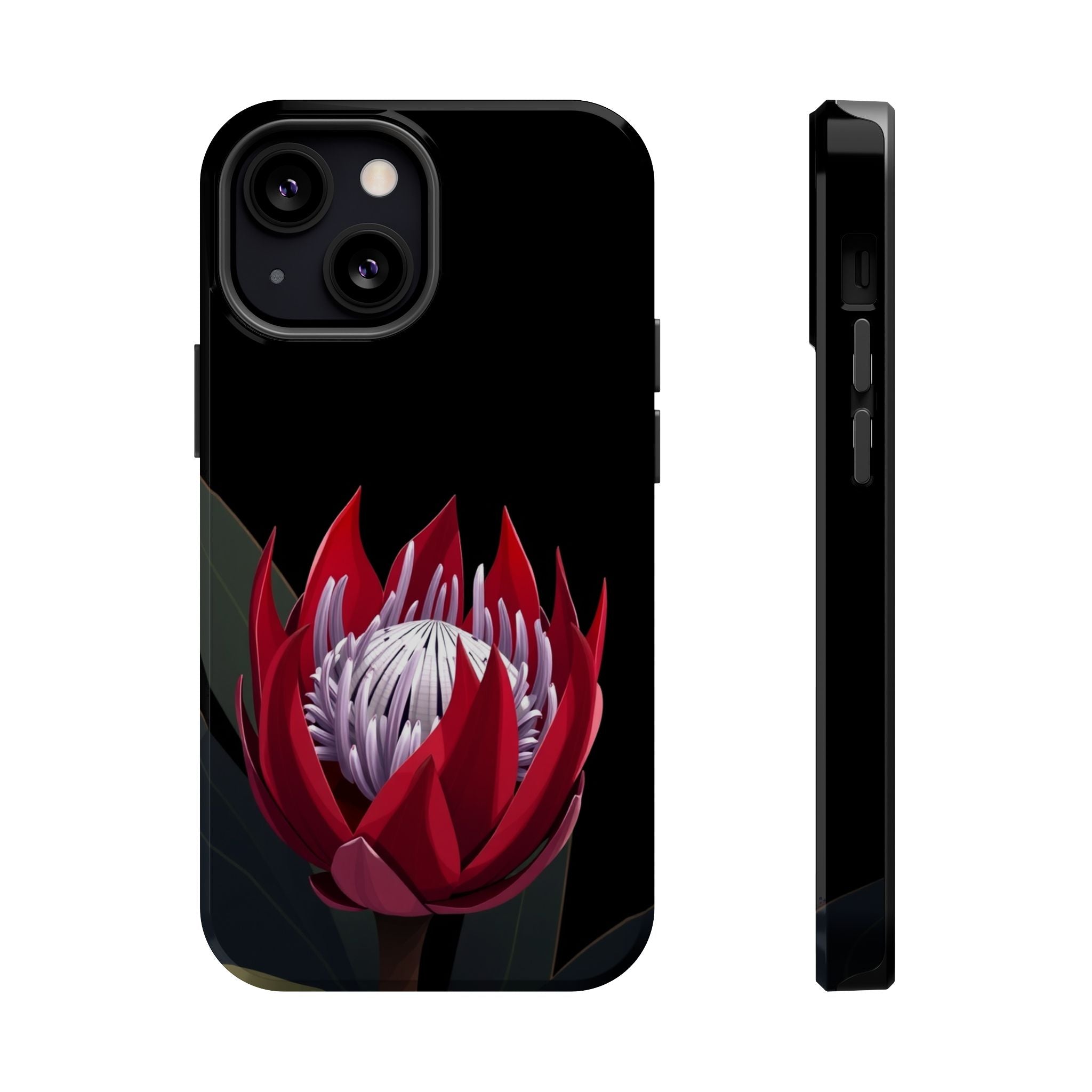 iPhone Black And Crimson Protea Bold Slim Everyday Designer Case · iPhone Case
