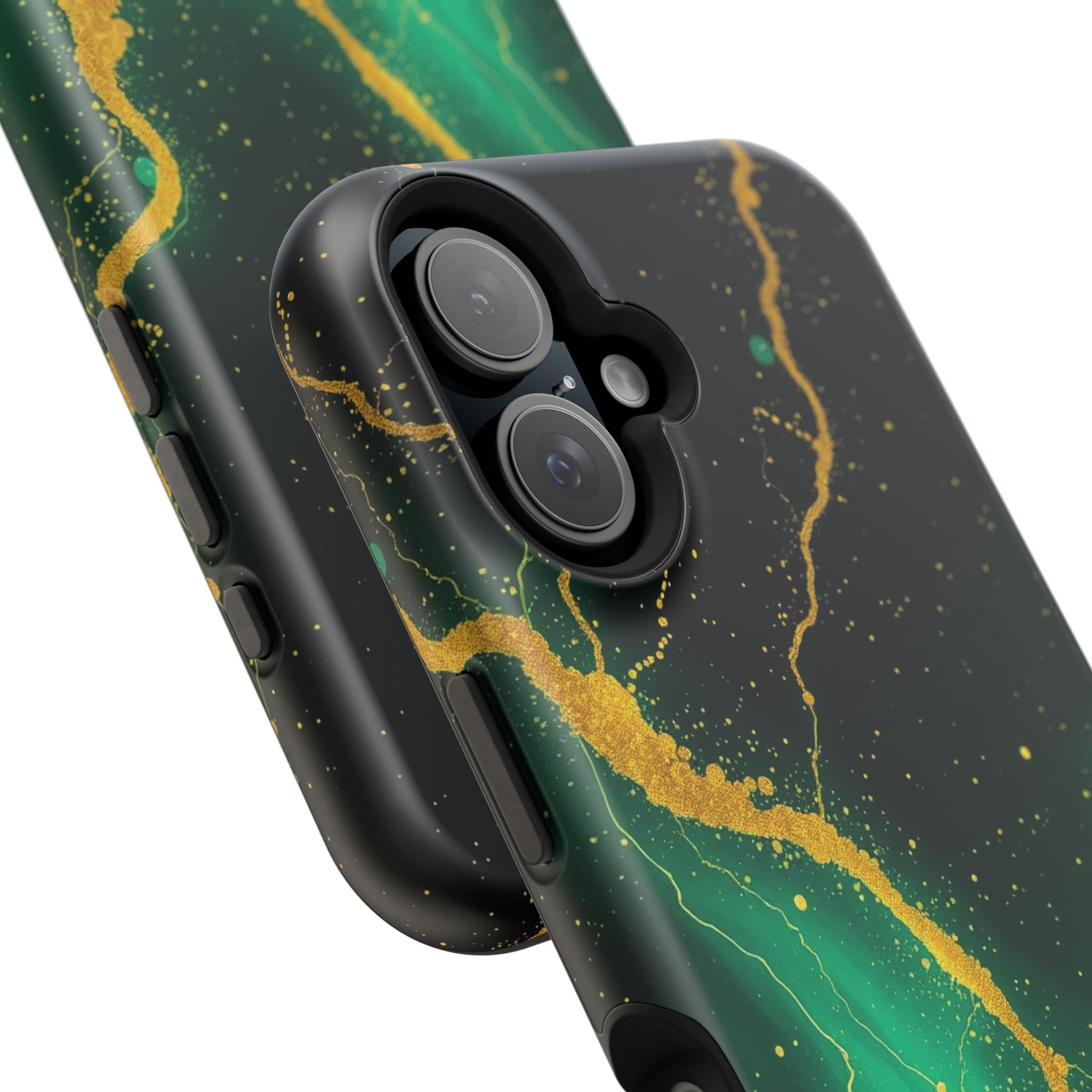 iPhone Emerald Green And Gold Petal Storm Slim iPhone Everyday Designer · iPhone