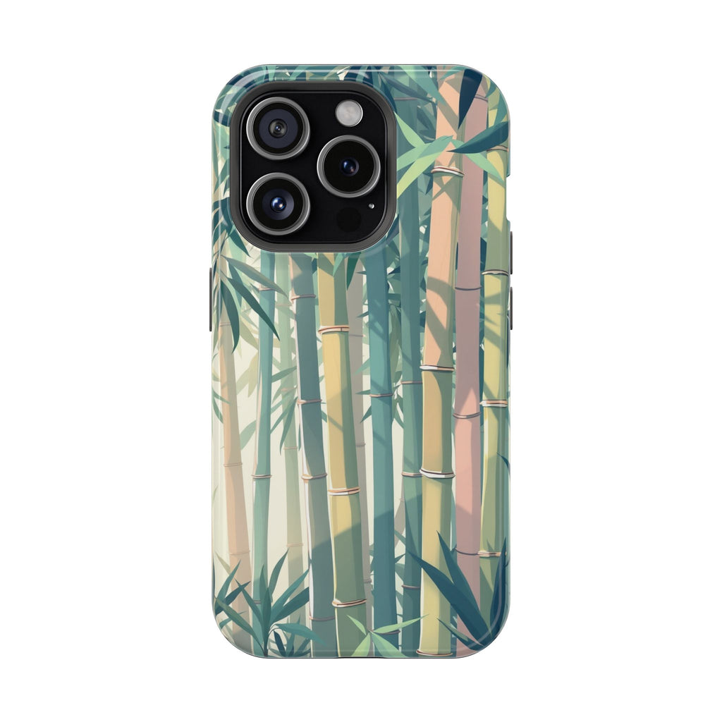 iPhone Mint And Blush Bamboo Grove Bold Modern Everyday Snap Case · iPhone Case