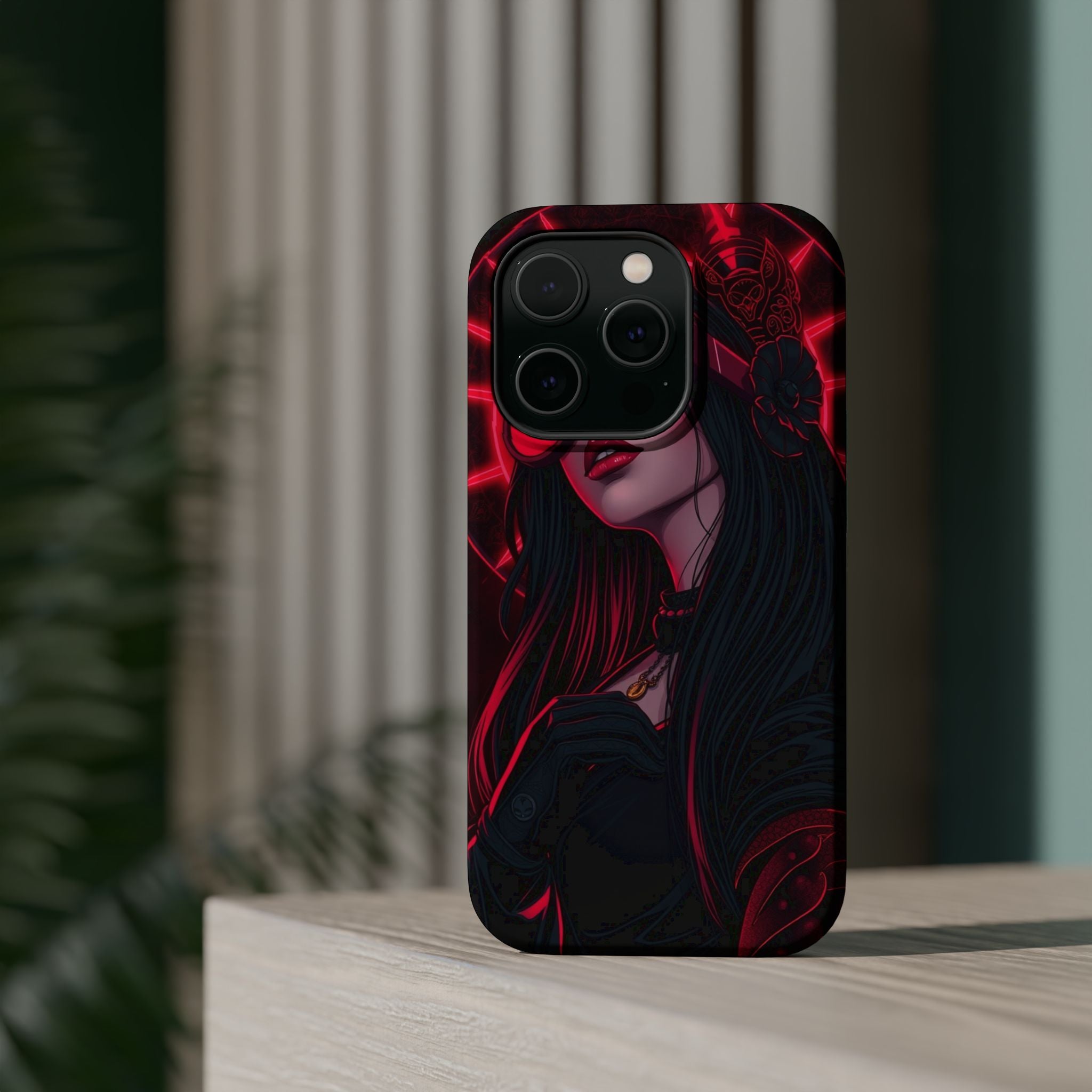 iPhone Black And Crimson Art Nouveau Female Slim Everyday Designer Case · iPhone